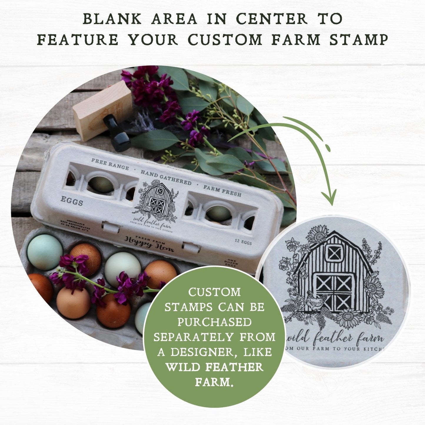 Henlay Blank Stamping Egg Cartons - 25, 90, or 250 - Blessings Grow Meadows