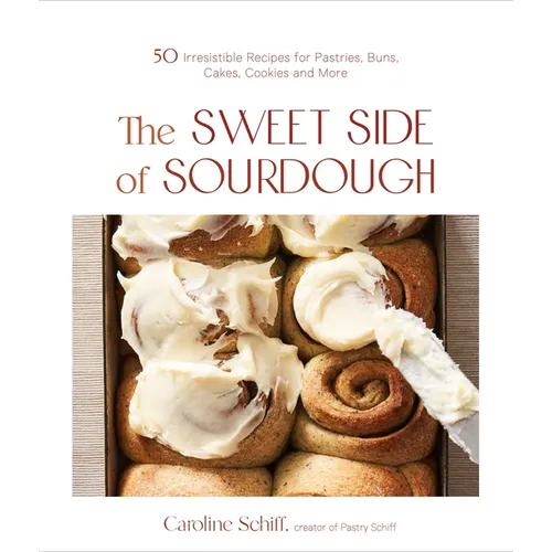 Cover image of "The Sweet Side of Sourdough" cookbook by splitShops, featuring baked desserts and pastries on the front.