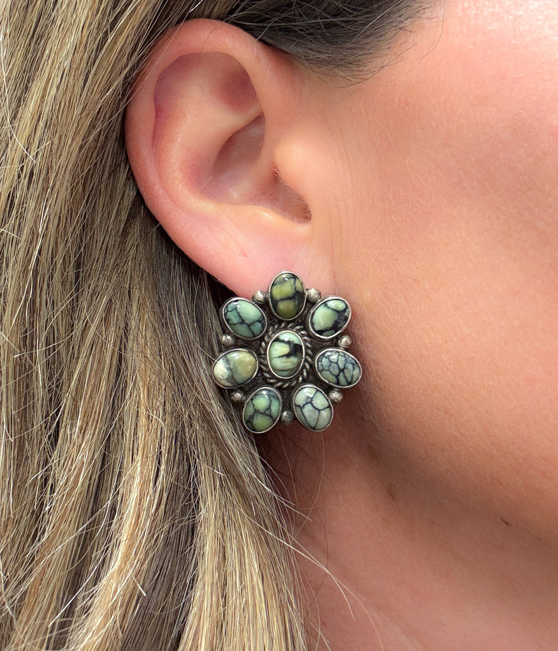 New Lander Authentic Turquoise Earrings - Blessings Grow Meadows -