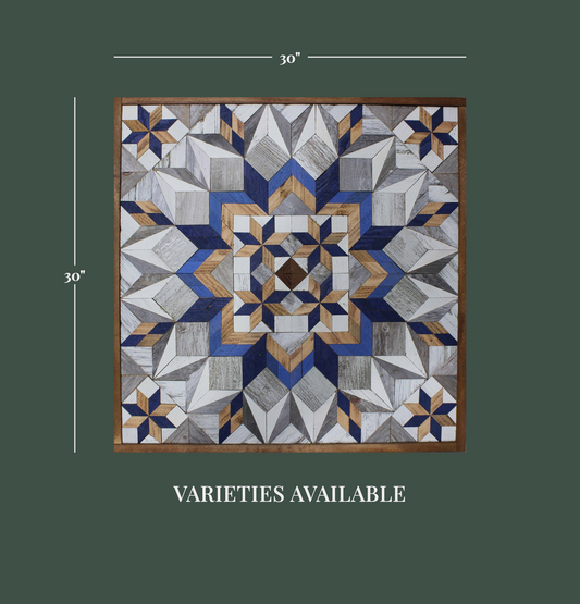 Amish Handmade Barn Quilt - Square (30.5 in x 30.5 in x 1 in)