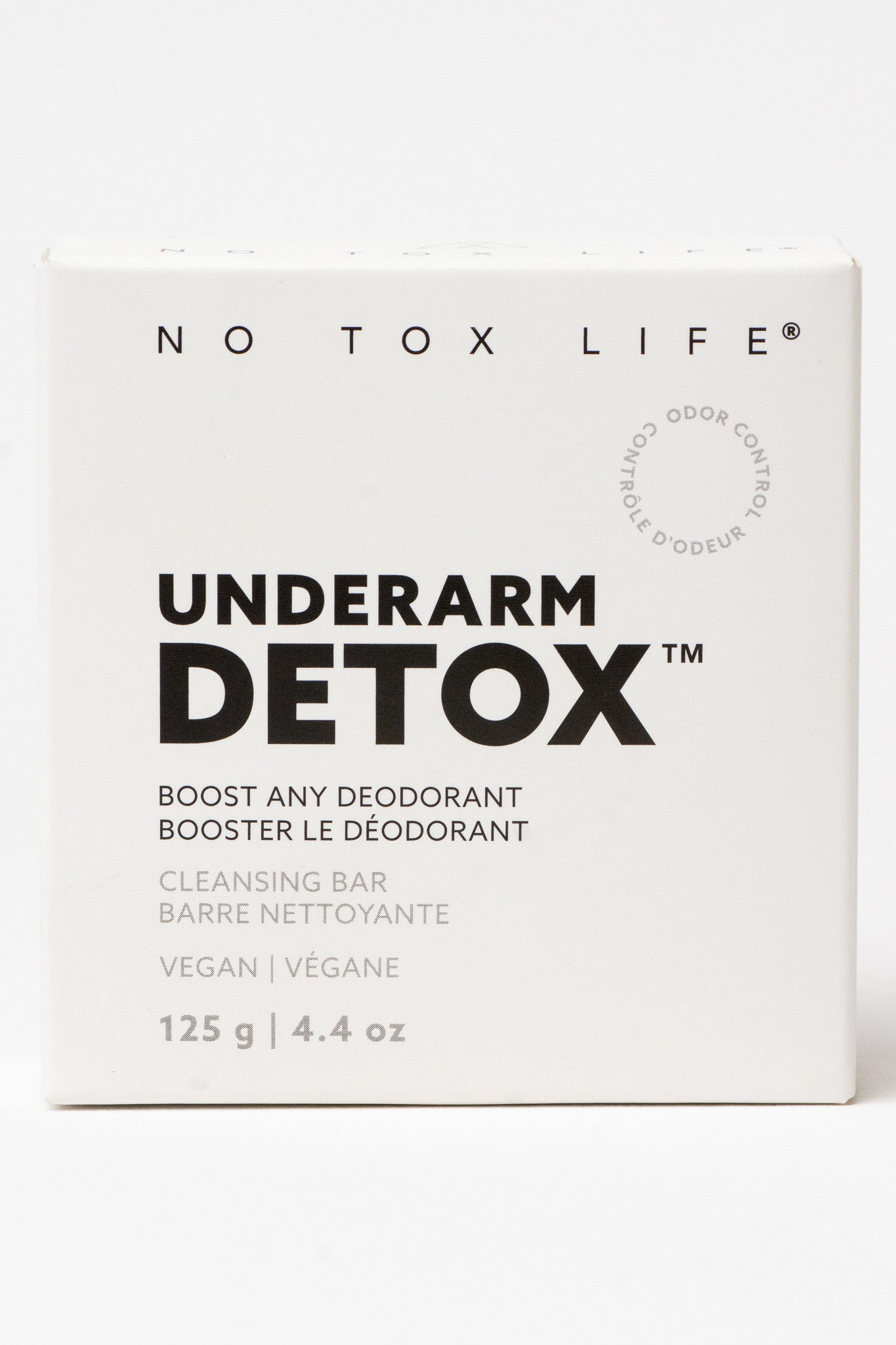 Large NO TOX LIFE Underarm Detox Body Bar showing the textured soap surface and label with branding.