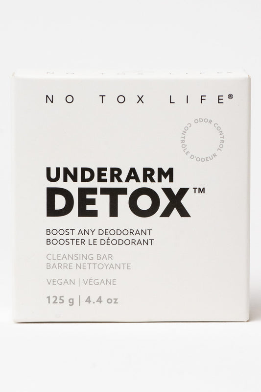 Large NO TOX LIFE Underarm Detox Body Bar showing the textured soap surface and label with branding.