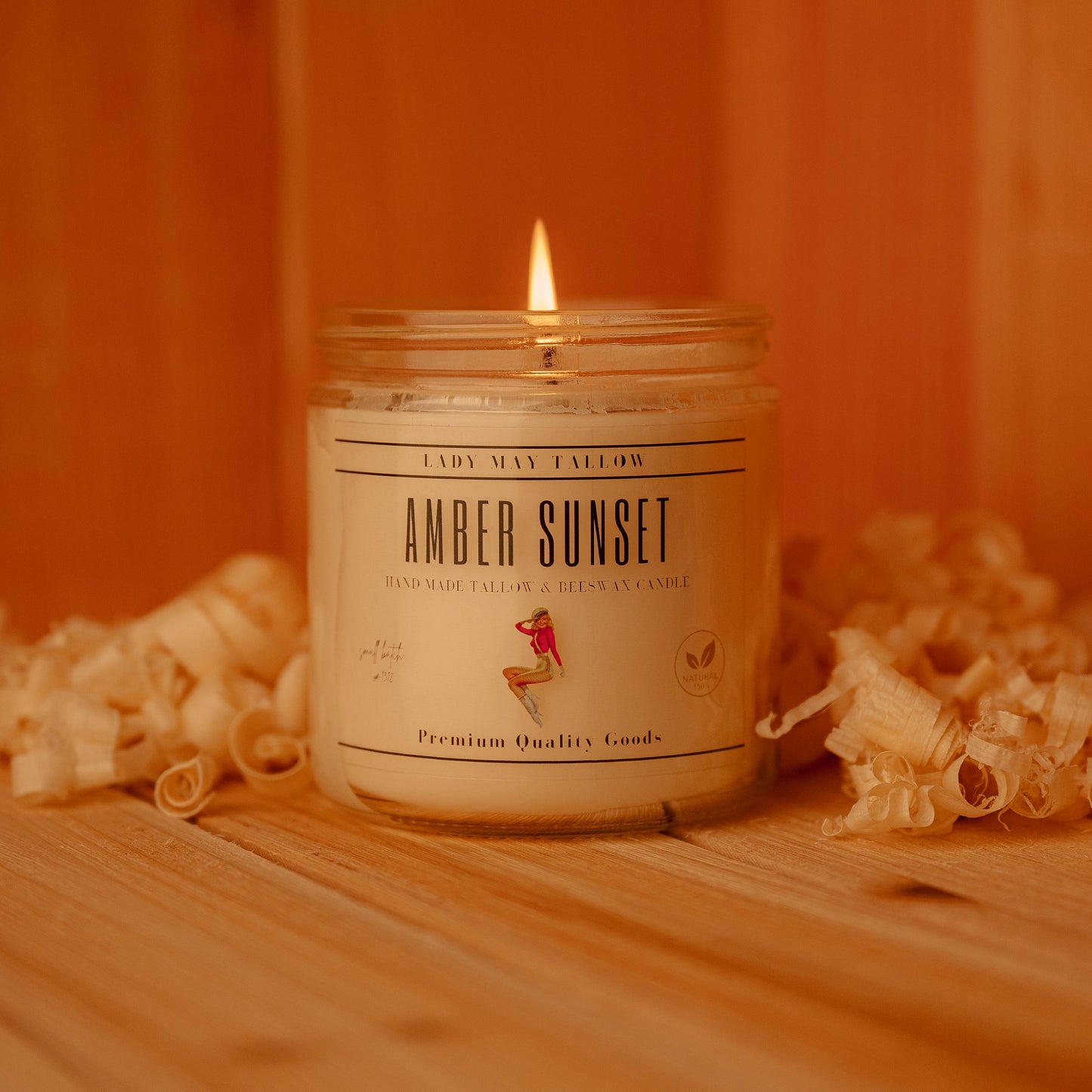 Seasonal Tallow & Beeswax Candle 16oz | Grass-Fed All-Natural Clean Burning - Blessings Grow Meadows