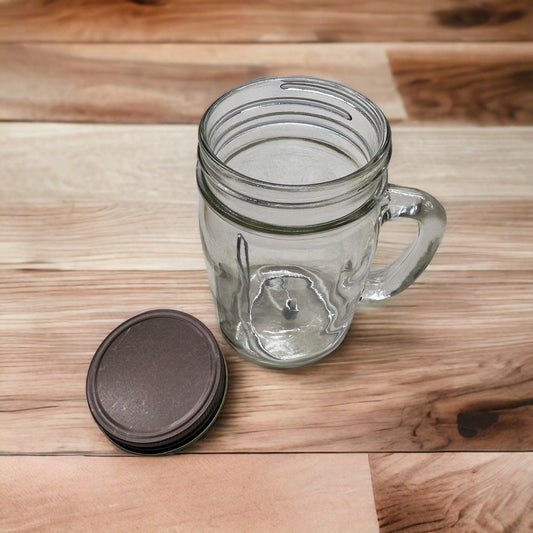 Olive Oil Candle Lamp - Handle Mason Jar - Emergency Backup - Power Outage - Blessings Grow Meadows