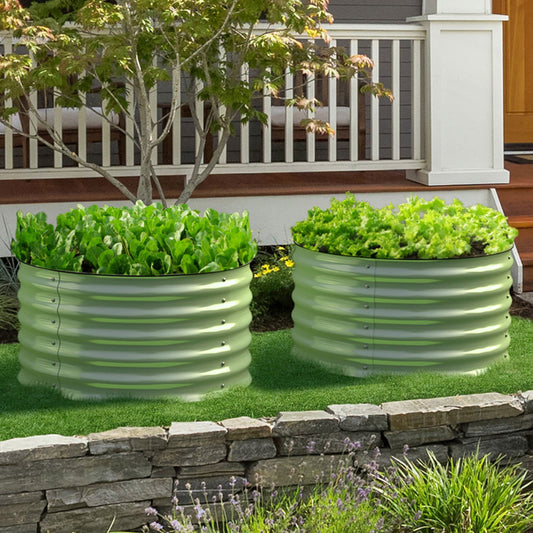 Olle Gardens 17" Tall, 24" Round Pair Raised Garden Beds , (2) per set - Blessings Grow Meadows