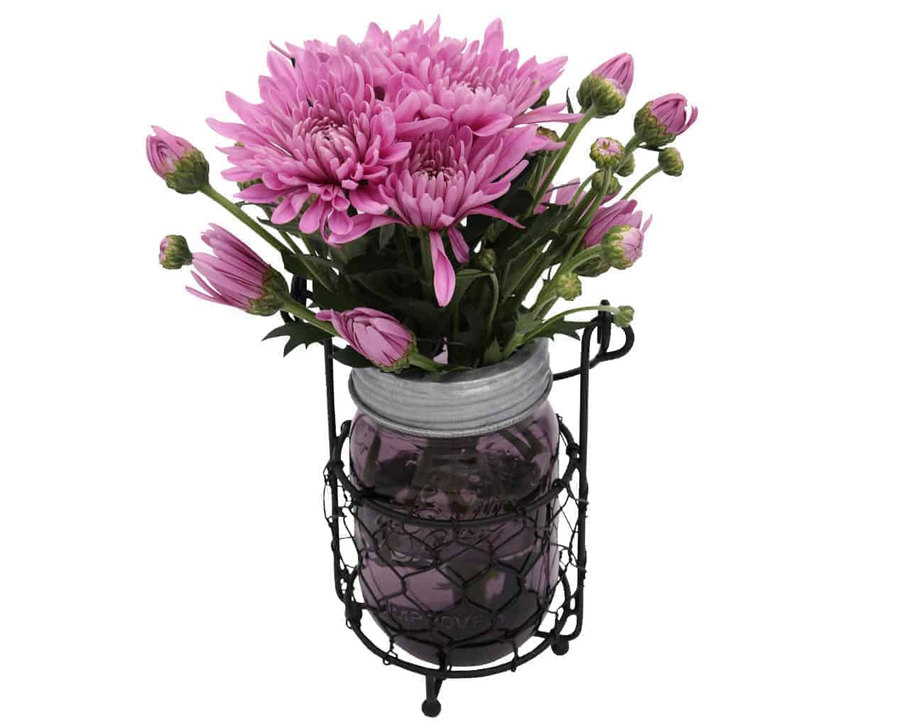 Galvanized Metal Flower Organizer Frog Lid for Mason Jars - Blessings Grow Meadows