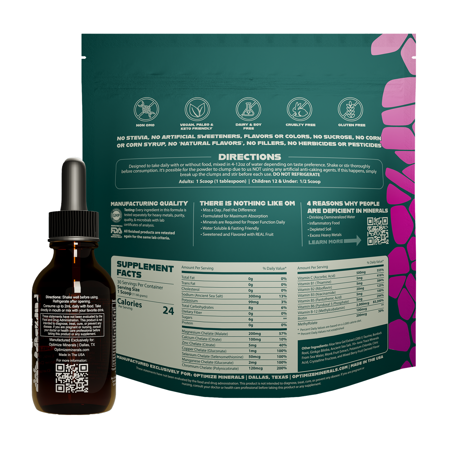 Optimize Minerals and Vitaminz Bundle with blood orange flavor, 30-day supply of mineral and vitamin supplements by Optimize Minerals.