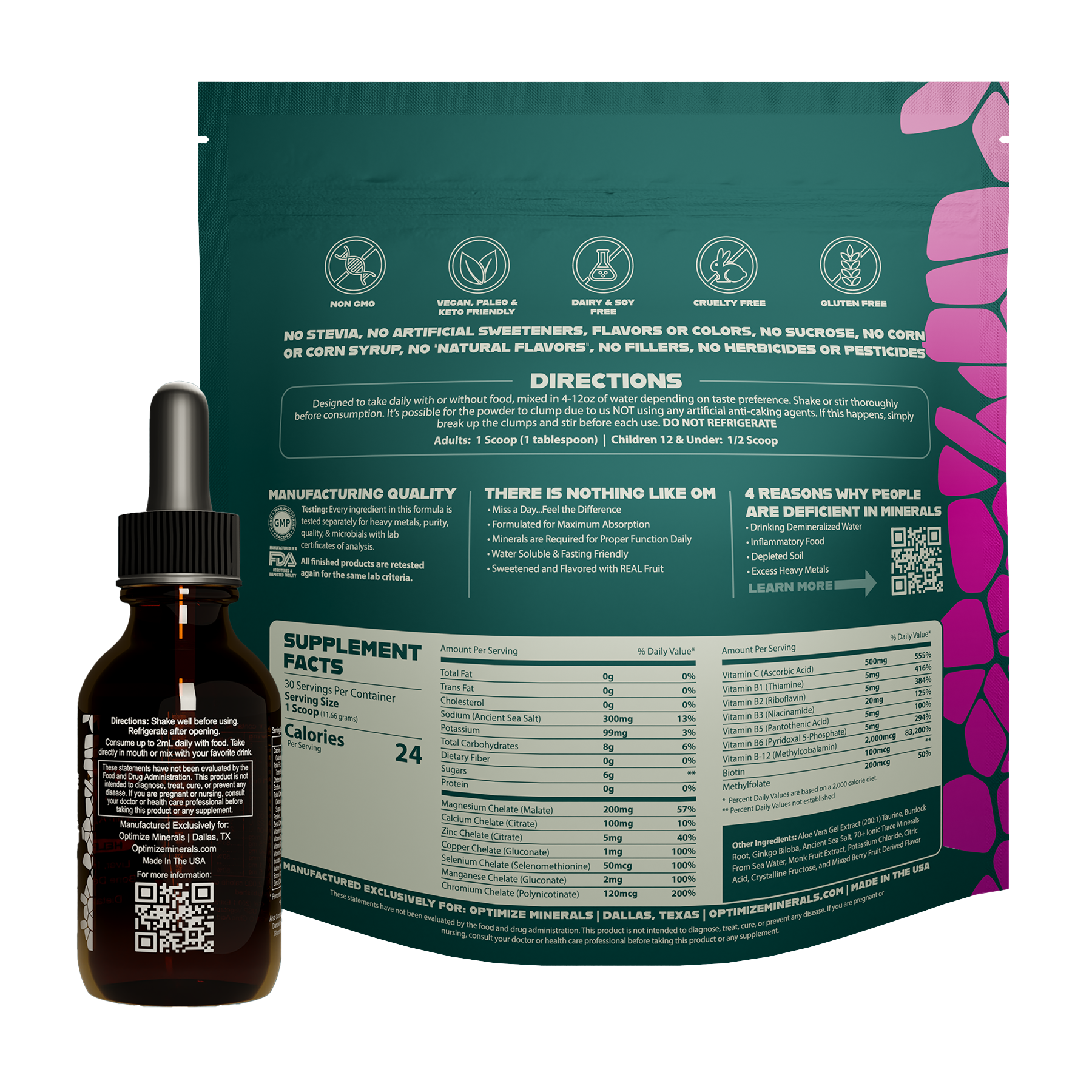 Optimize Minerals and Vitaminz Bundle with blood orange flavor, 30-day supply of mineral and vitamin supplements by Optimize Minerals.