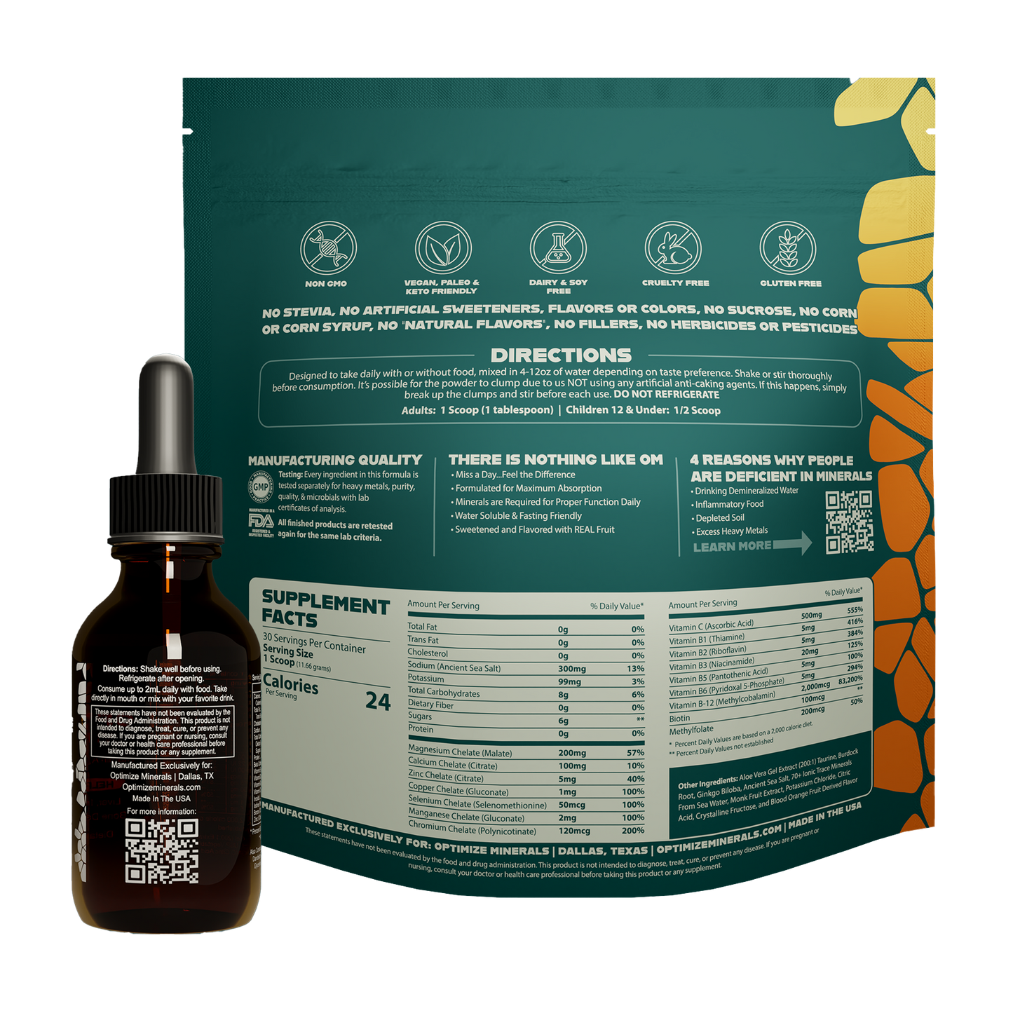 Optimize Minerals and Vitaminz Bundle with blood orange flavor, 30-day supply of mineral and vitamin supplement from Optimize Minerals.