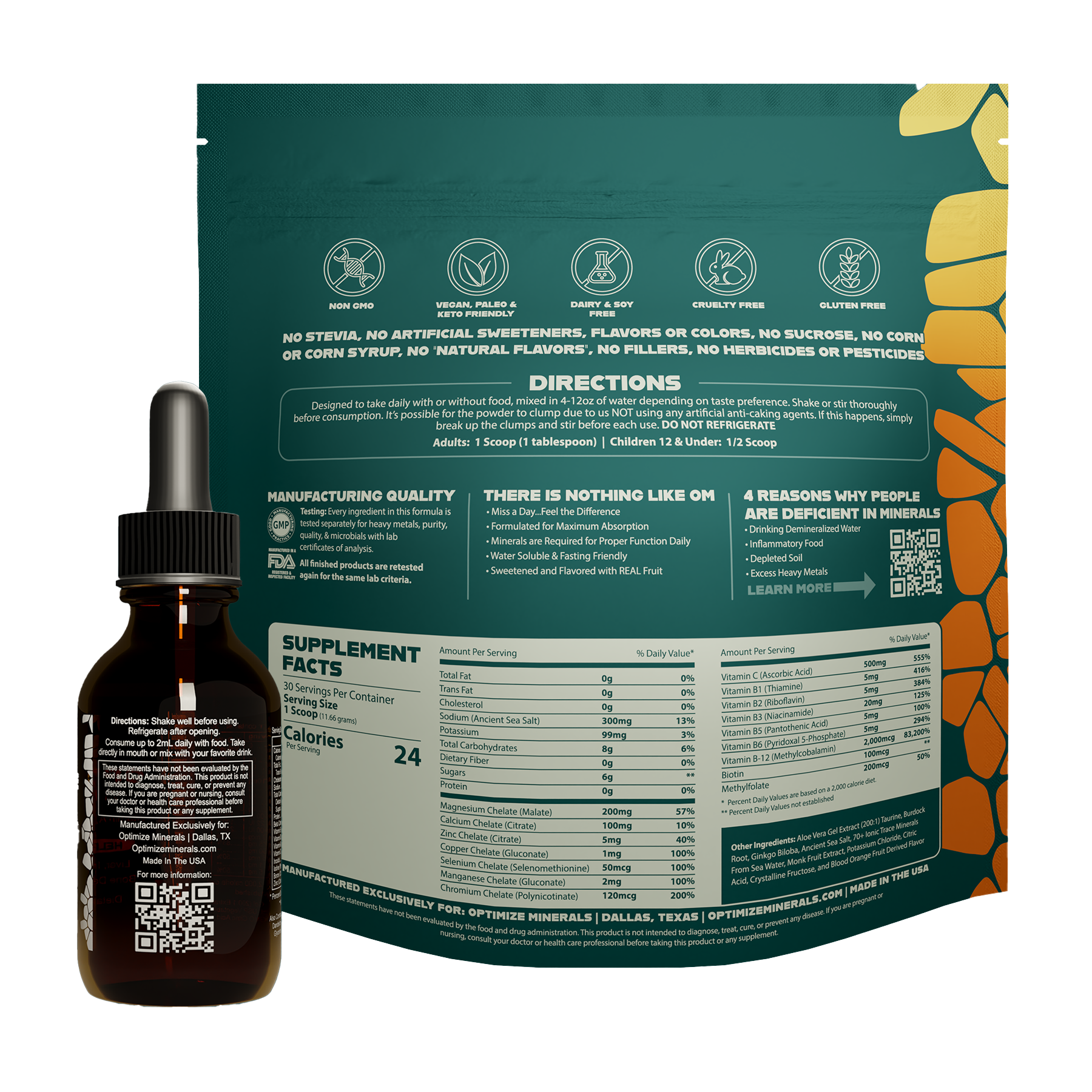 Optimize Minerals and Vitaminz Bundle with blood orange flavor, 30-day supply of mineral and vitamin supplement from Optimize Minerals.
