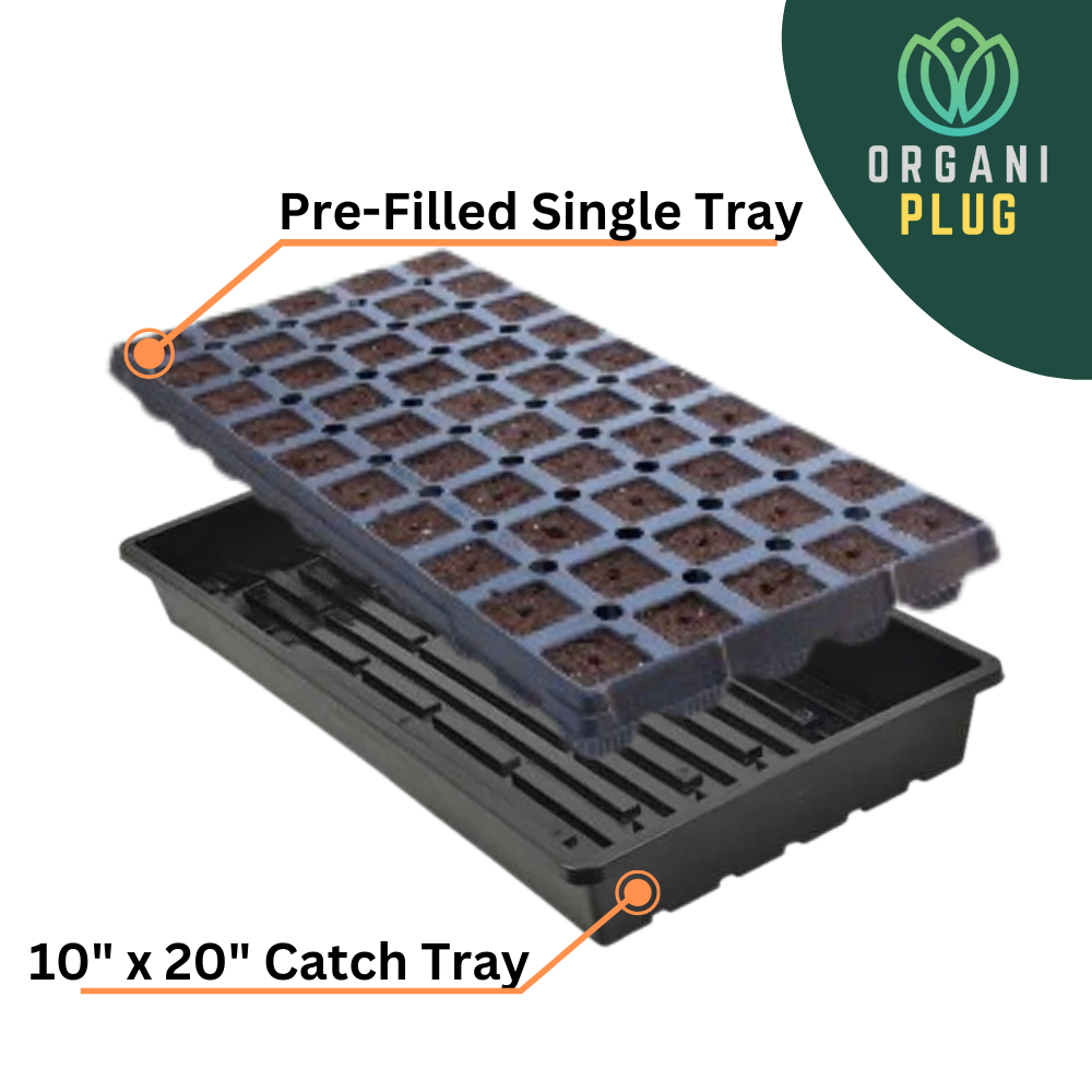 OrganiPlug Seed & Cutting Plugs in a pre-filled tray, designed for efficient plant propagation by GrowersHouse.