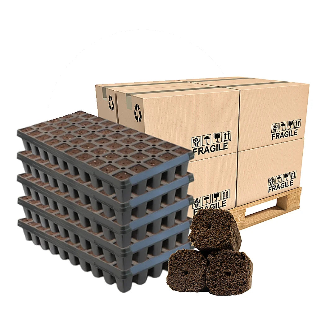 OrganiPlug Seed & Cutting Plugs - Pre-Filled Tray w/ 50 Tall Plugs - Single, Case, and Pallet
