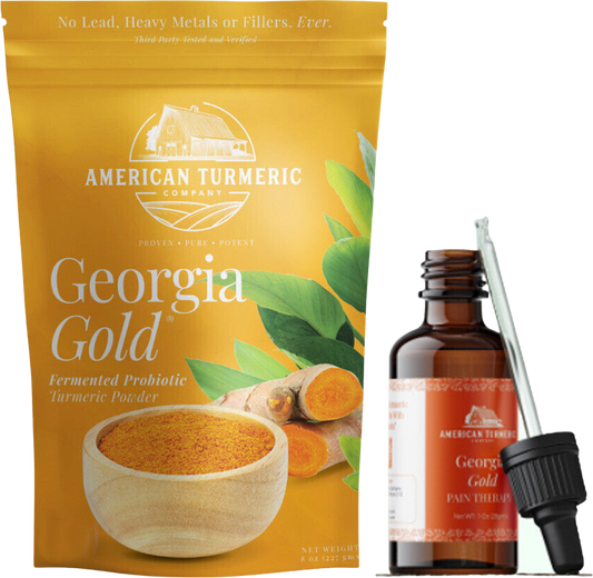 Product Bundle-Georgia Gold Fermented Turmeric Powder and Fermented Turmeric Oil - Blessings Grow Meadows