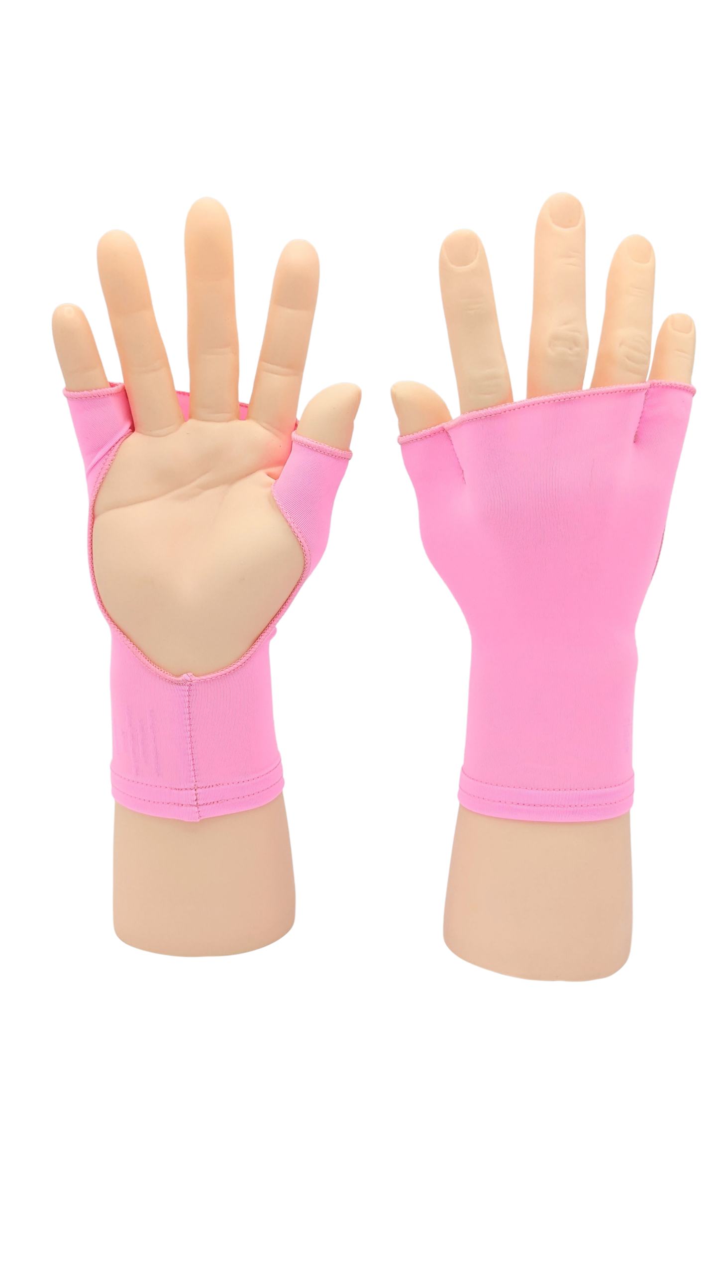 Pink Splash PalmFree™ Sun Gloves with UPF 50+ protection, showing the palm and finger details for sun protection.