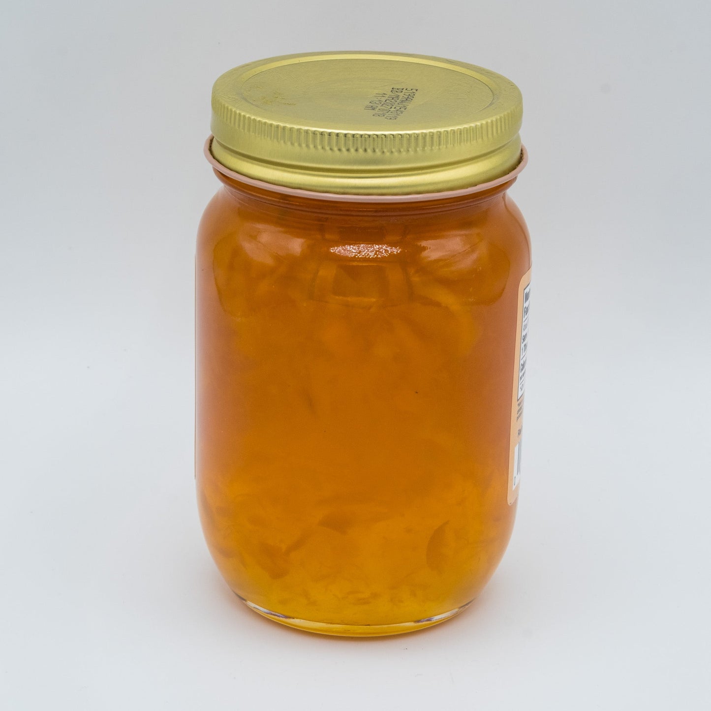 Canned Amish Country Store Peach Jam in 18oz jar with golden peach preserves, labeled as a sweet fruit spread.