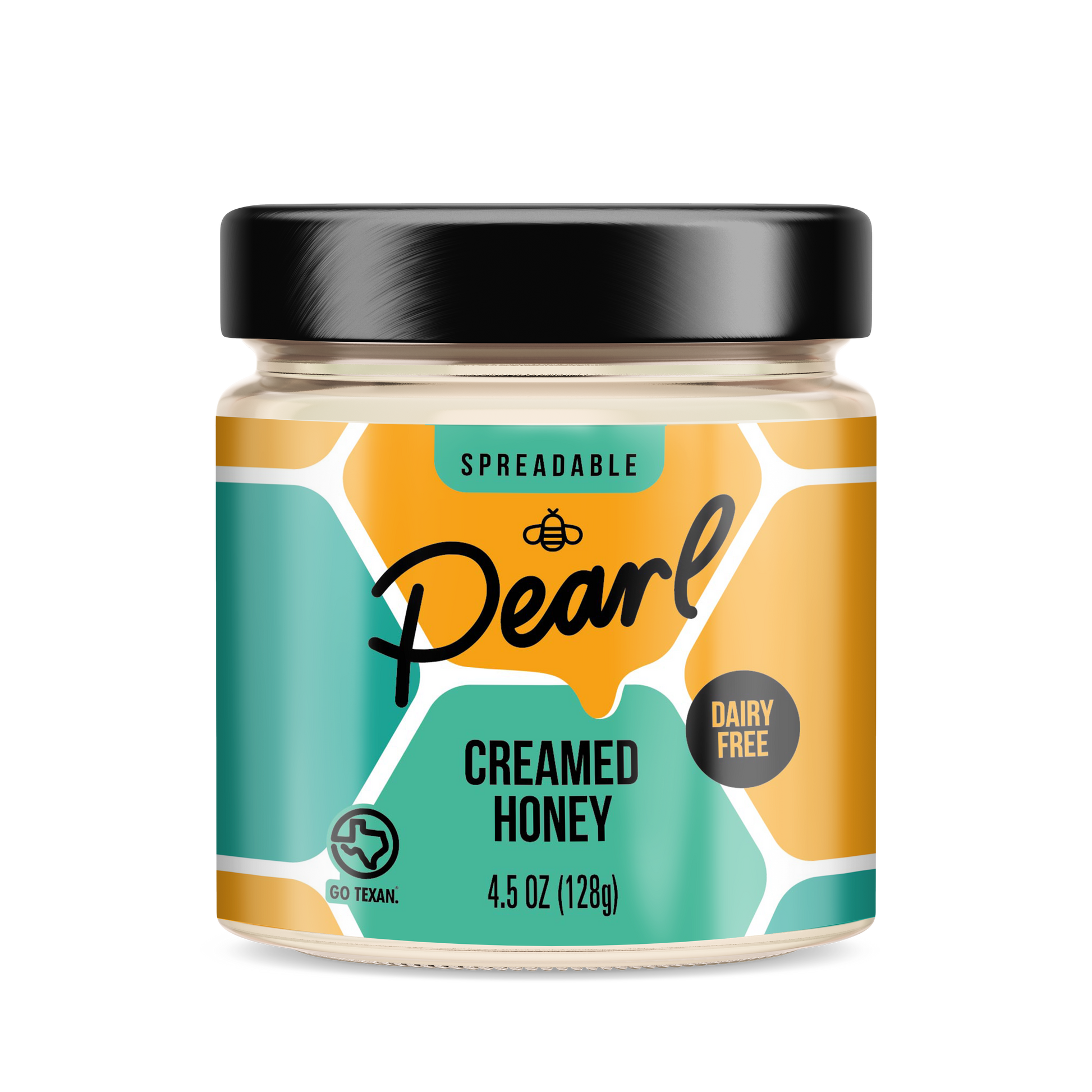 Assorted Pearl Honey Spreads Variety 3 Pack with different flavored honey jars on a spice rack.