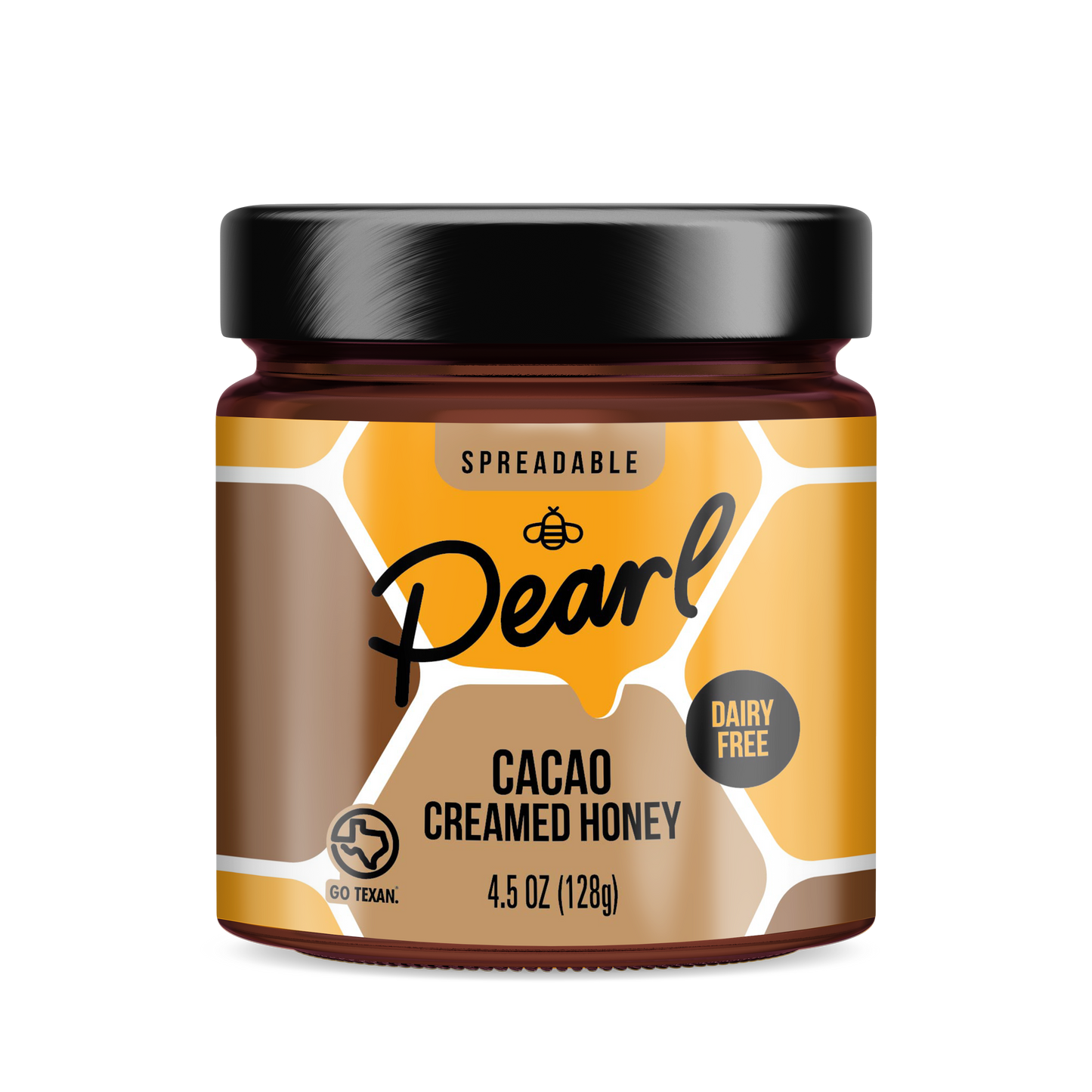 Assorted Pearl Honey Spreads Variety 3 Pack with different flavors displayed on a spice rack.