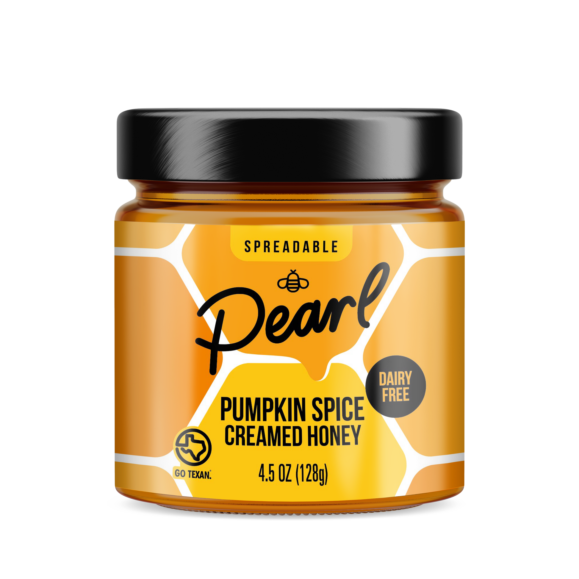 Pearl Honey Spreads Variety 3-Pack featuring assorted flavors of natural honey spreads on a spice rack.