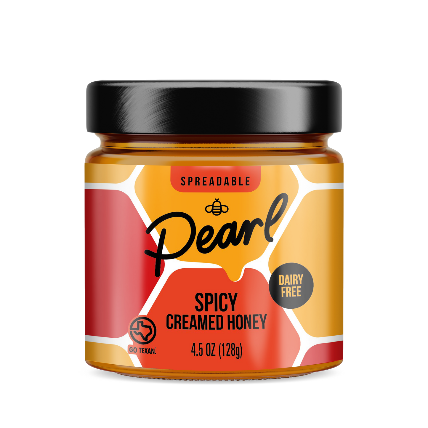 Set of three Pearl Honey Spreads in assorted flavors from the Variety 3 Pack, displayed on a spice rack.