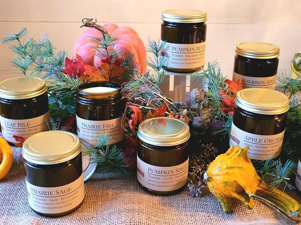 Pecan Pralines Soy Wax Candle | 9 oz Amber Apothecary Jar - Blessings Grow Meadows