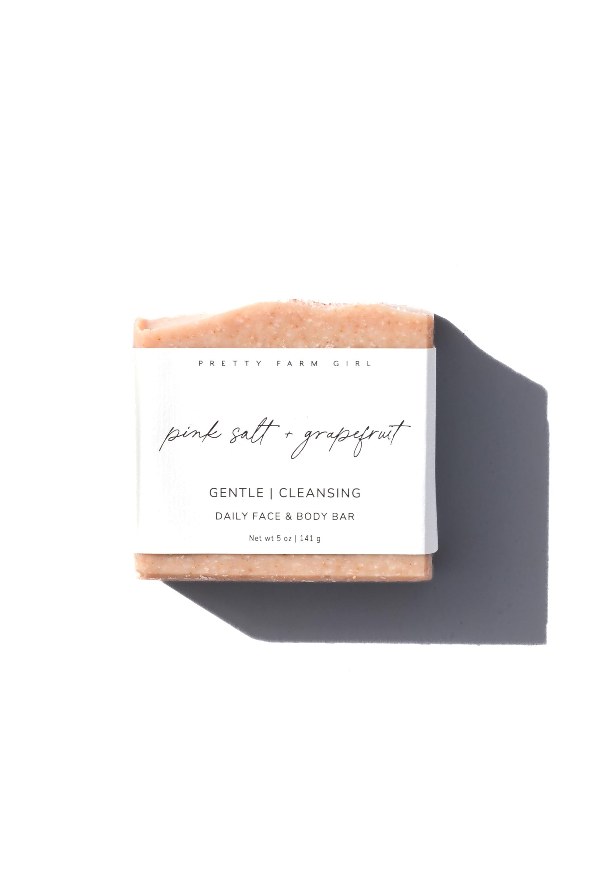 Pink Salt + Grapefruit Cleansing Bar Handmade Tallow and Goat Milk Soap Bar - Blessings Grow Meadows