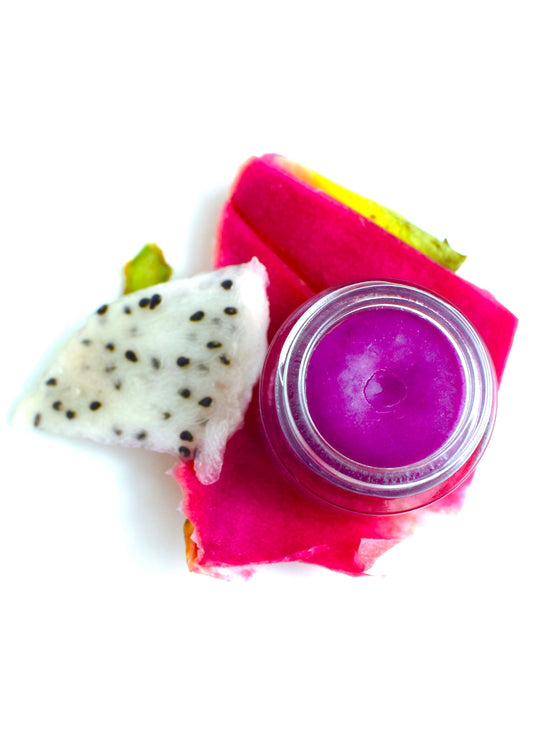 Dragon Fruit Lip Gloss by plant makeup, featuring a vibrant, glossy finish in a sleek tube.