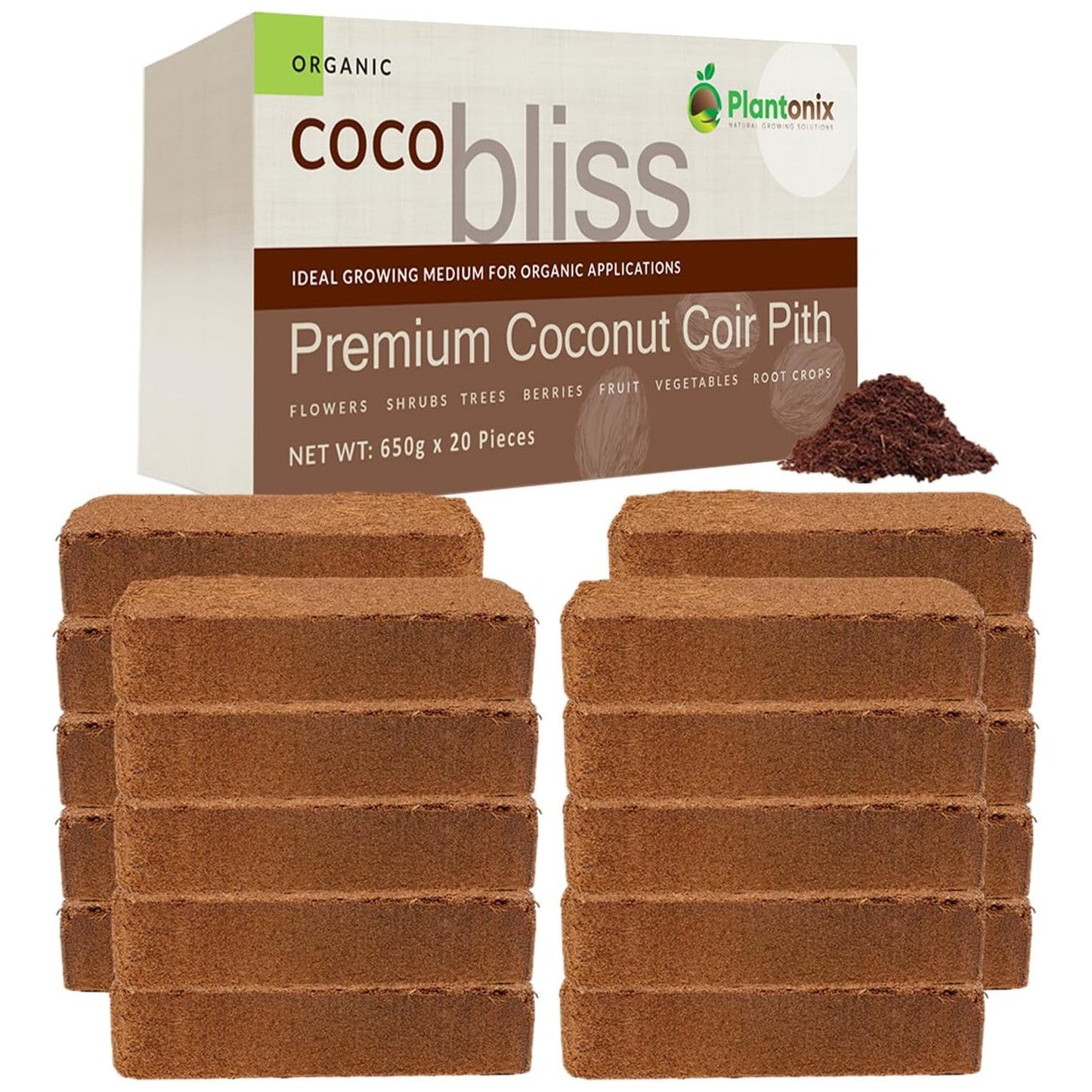 Coco Bliss - 650g Coco Coir Bricks - Blessings Grow Meadows