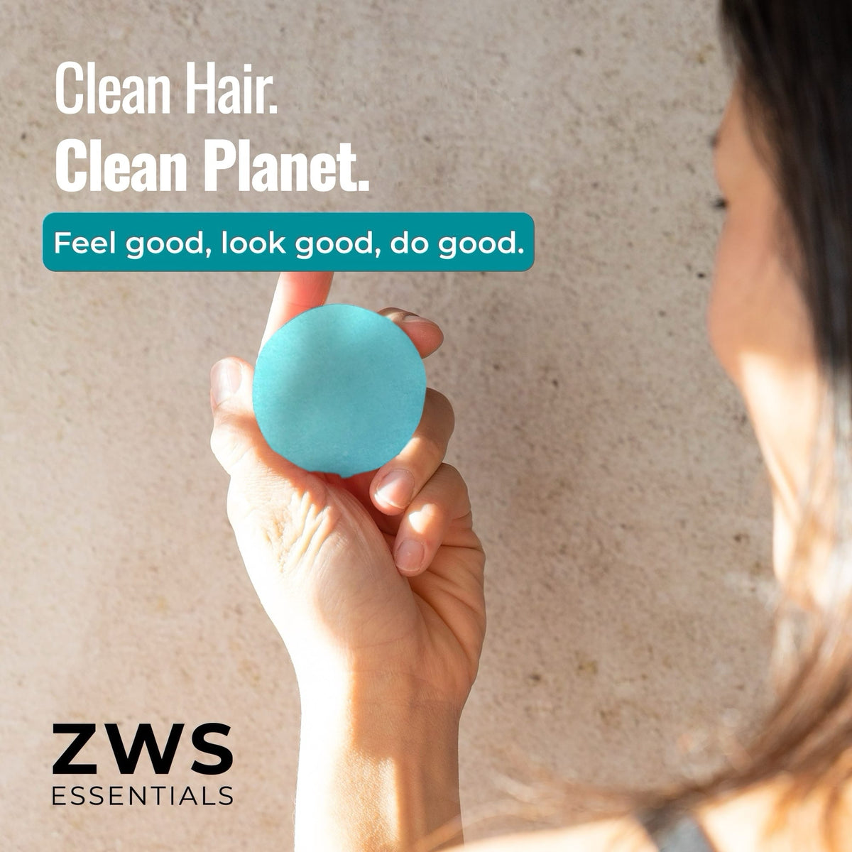 Plastic-free shampoo and conditioner bar duo by ZeroWasteStore.com, eco-friendly hair care set with earth scent.