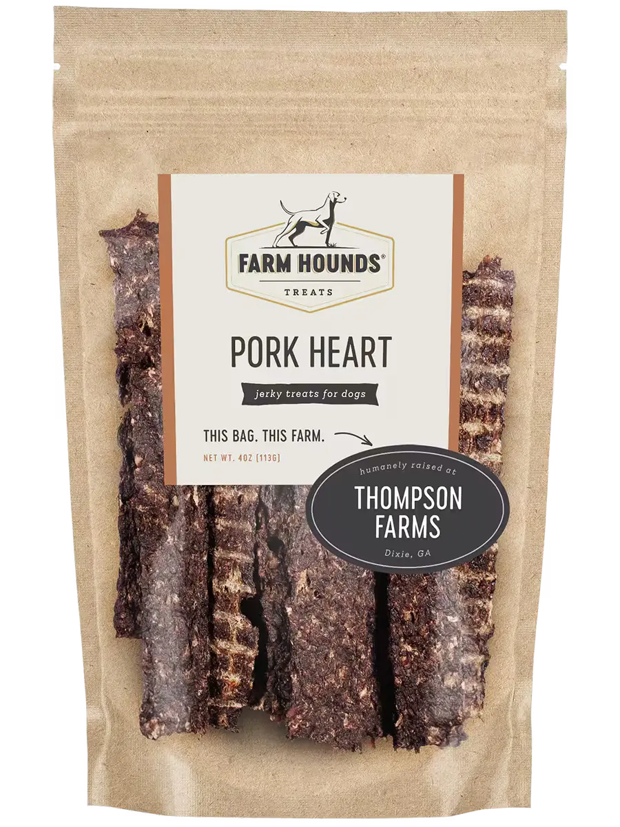 Fresh pork heart from Farm Hounds, showing the front view of the nutrient-rich organ for pet or culinary use.