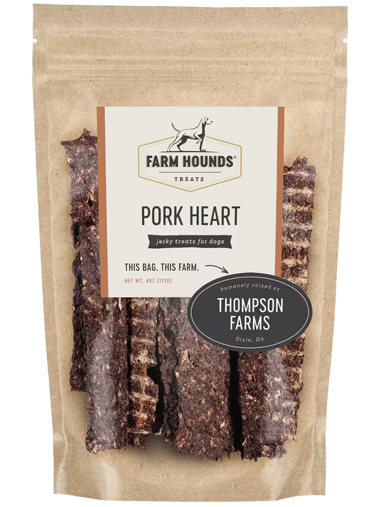 Fresh pork heart from Farm Hounds, showing the front view of the nutrient-rich organ for pet or culinary use.