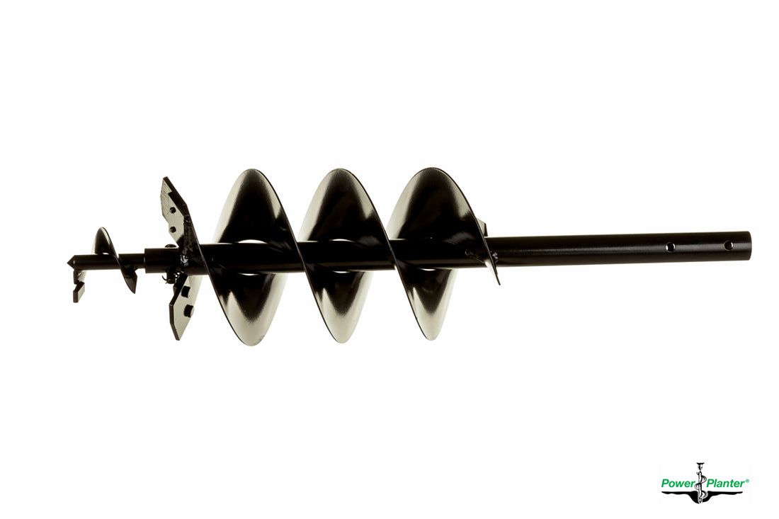 Power Planter Augers heavy-duty 7" x 28" gallon pot and post hole auger for gardening and post installation tasks.