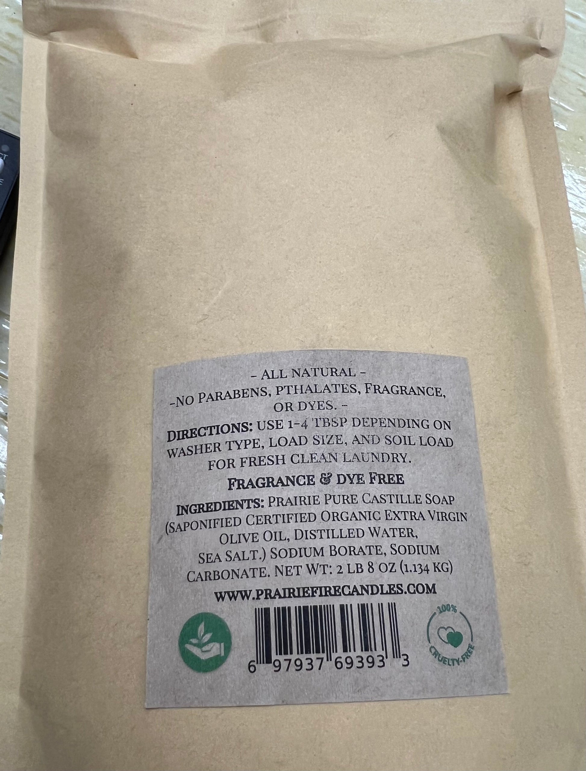 Pure Castile Organic Olive Oil Fragrance and Dye Free Laundry Powder Detergent Net Wt: 2 lb 8 oz Fragrance Dye Free Sensitive Skin - Blessings Grow Meadows