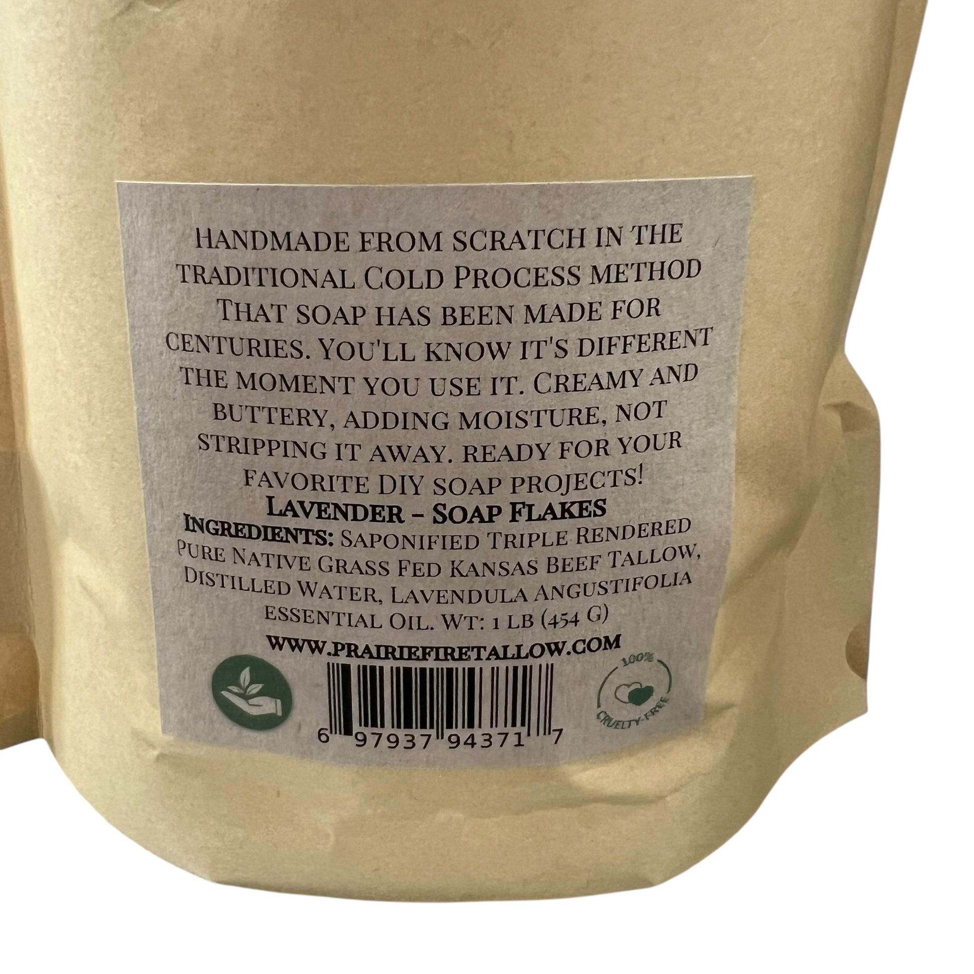 Pure Beef Tallow Soap Flakes - Made in USA - Grass Fed and Finished - Face, Body and Hair - Cleans, Moisturizes, Soothes, and Hydrates. Natural and Organic - Blessings Grow Meadows