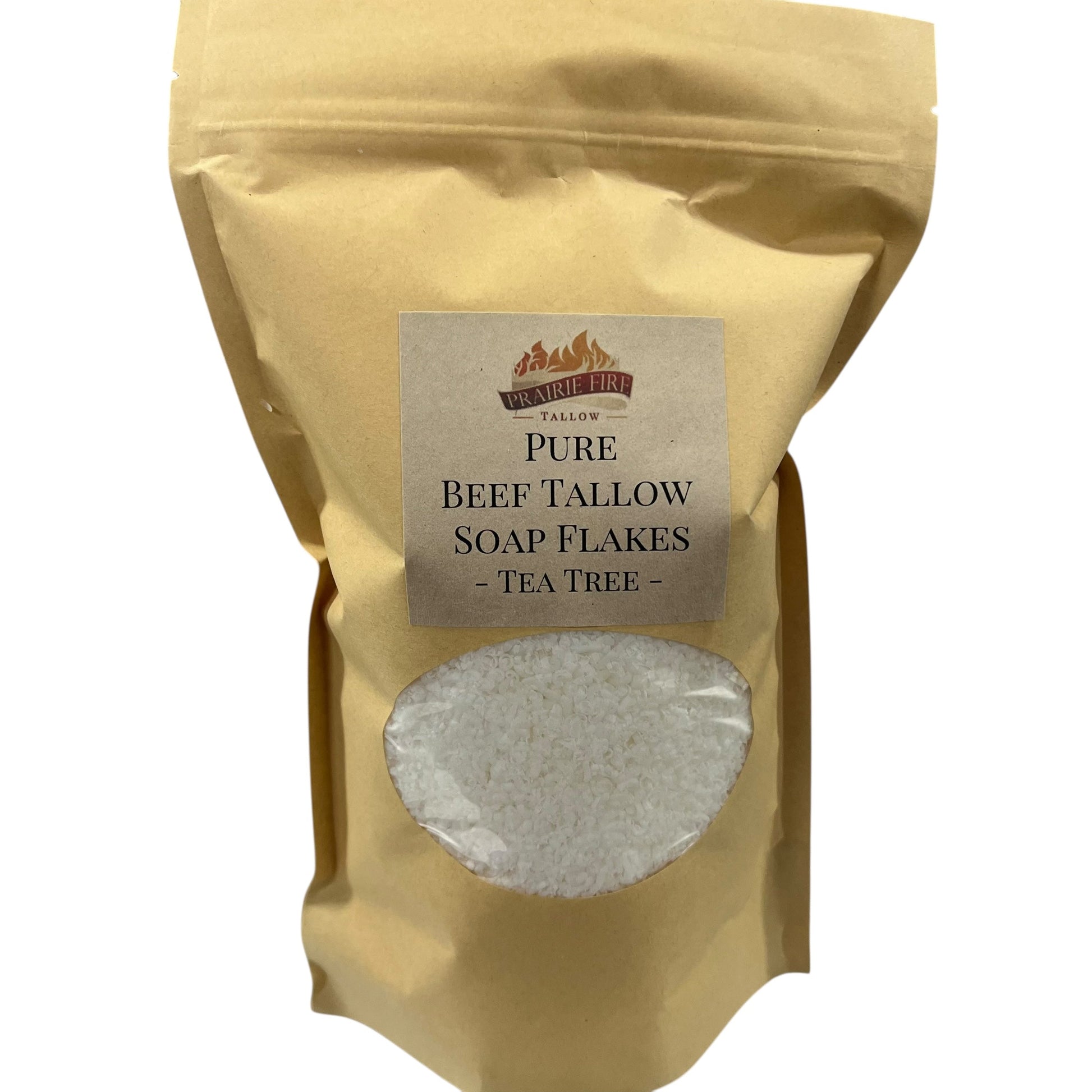 Pure Beef Tallow Soap Flakes bar soap by Prairie Fire Tallow, made in USA, natural, organic, for face, body, and hair cleansing and moisturizing.