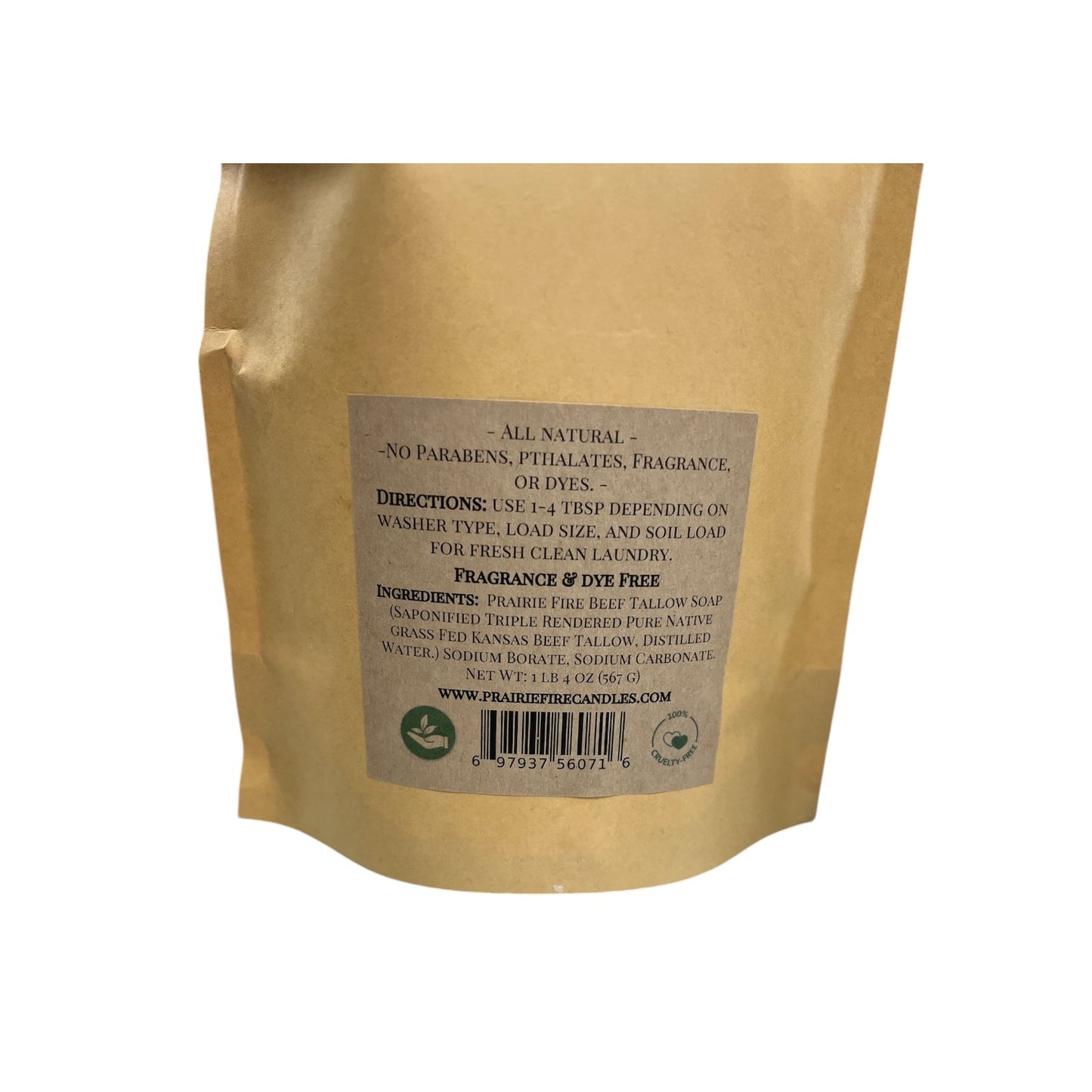 Beef Tallow Organic Laundry Detergent Soap Powder - Made in USA - Fragrance and Dye Free for Sensitive Skin - Blessings Grow Meadows