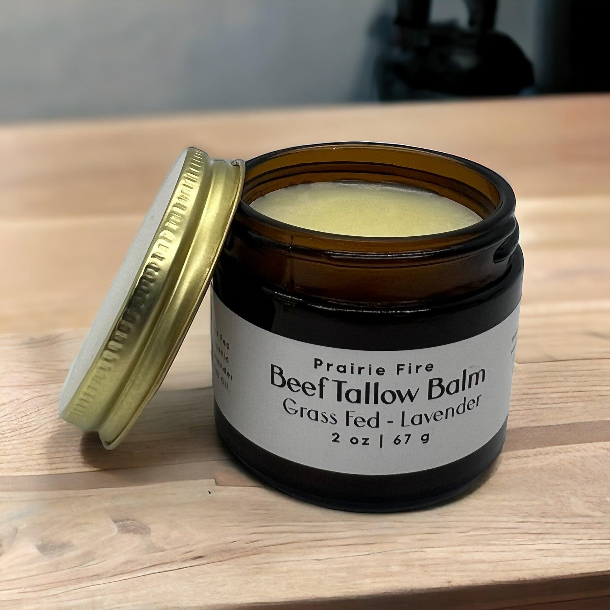Prairie Fire Tallow Beef Tallow Balm 2 oz moisturizer, organic grass-fed, fragrance-free skin care, made in the USA.