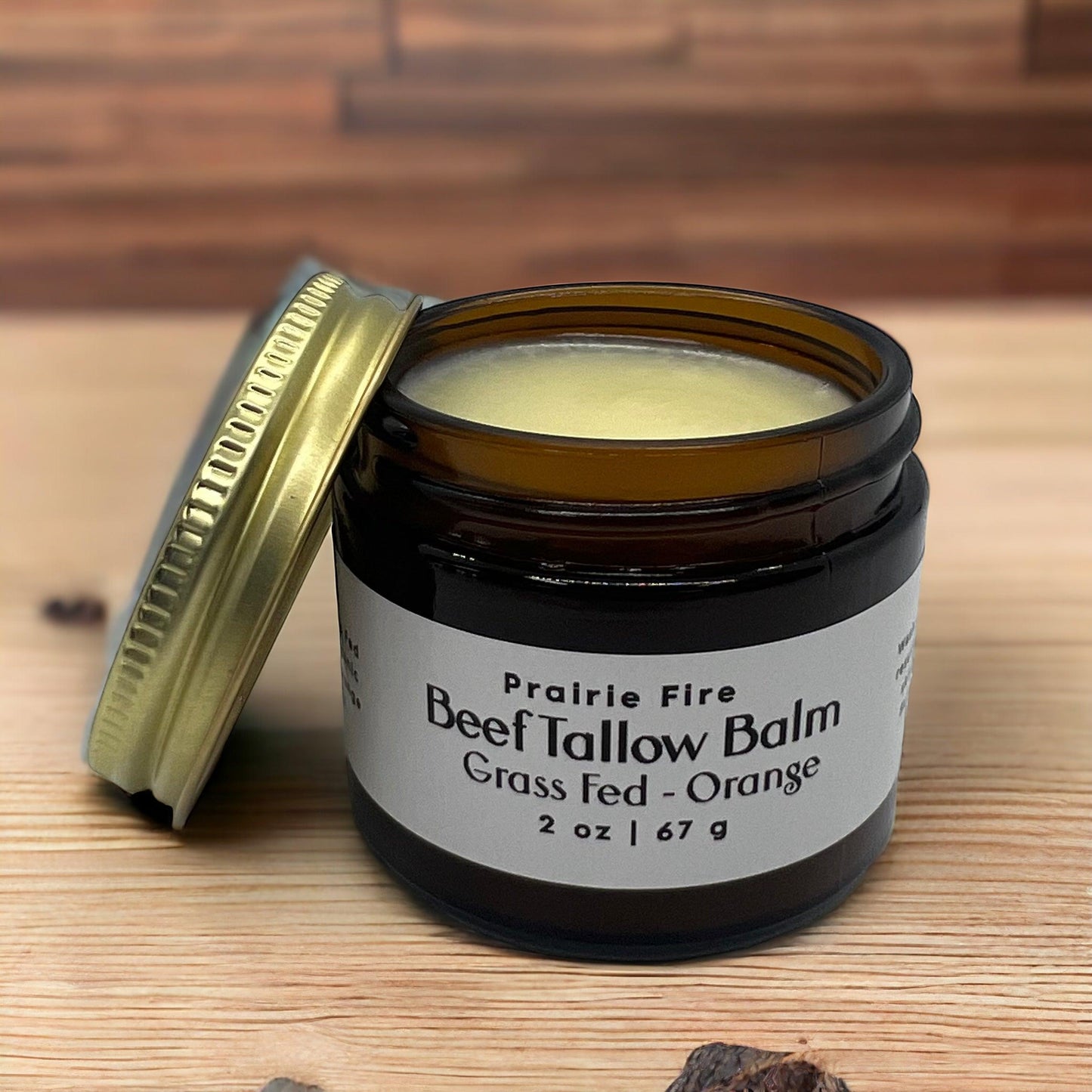 Prairie Fire Tallow Beef Tallow Balm, 2 oz, organic grass-fed, fragrance-free moisturizer for nourishing skin care.