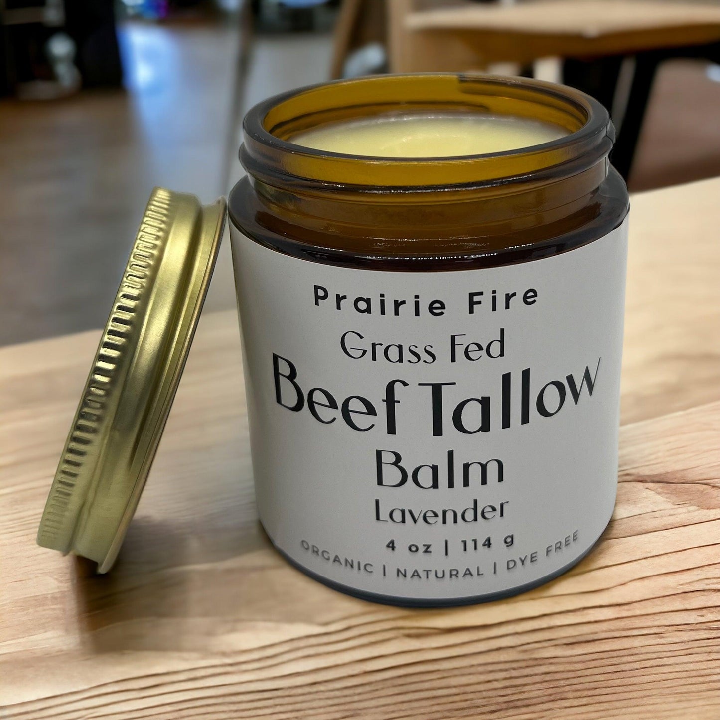 Beef Tallow Balm - 4 oz - Made in USA - Organic Grass Fed and Finished Tallow - Moisturizing Skin Care - Blessings Grow Meadows