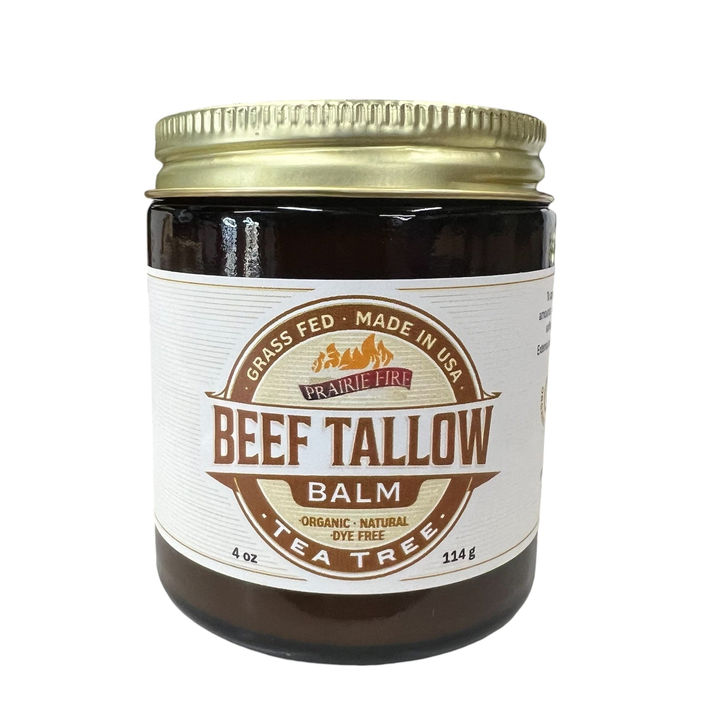 Beef Tallow Balm - 4 oz - Made in USA - Organic Grass Fed and Finished Tallow - Moisturizing Skin Care - Blessings Grow Meadows