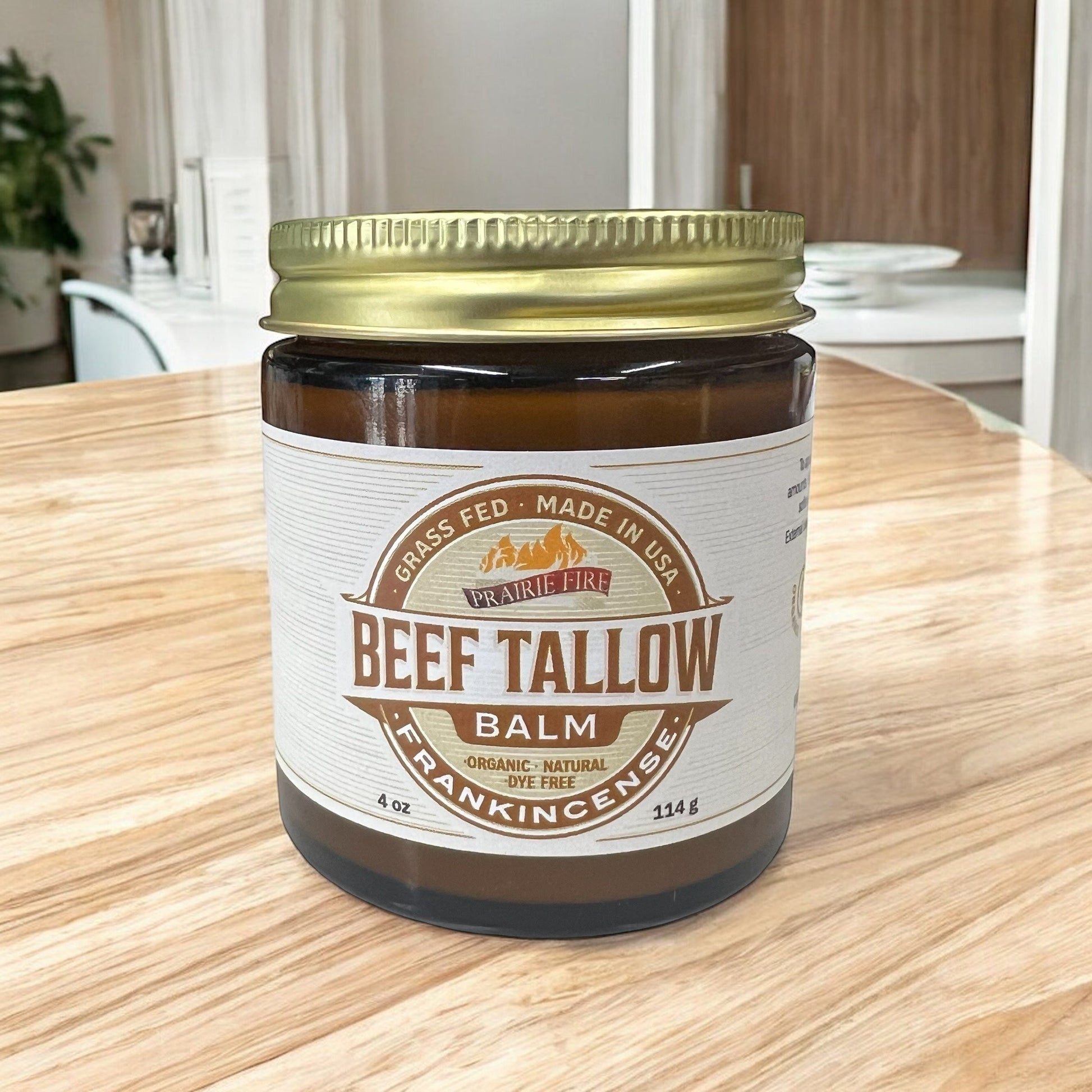 Beef Tallow Balm - 4 oz - Made in USA - Organic Grass Fed and Finished Tallow - Moisturizing Skin Care - Blessings Grow Meadows