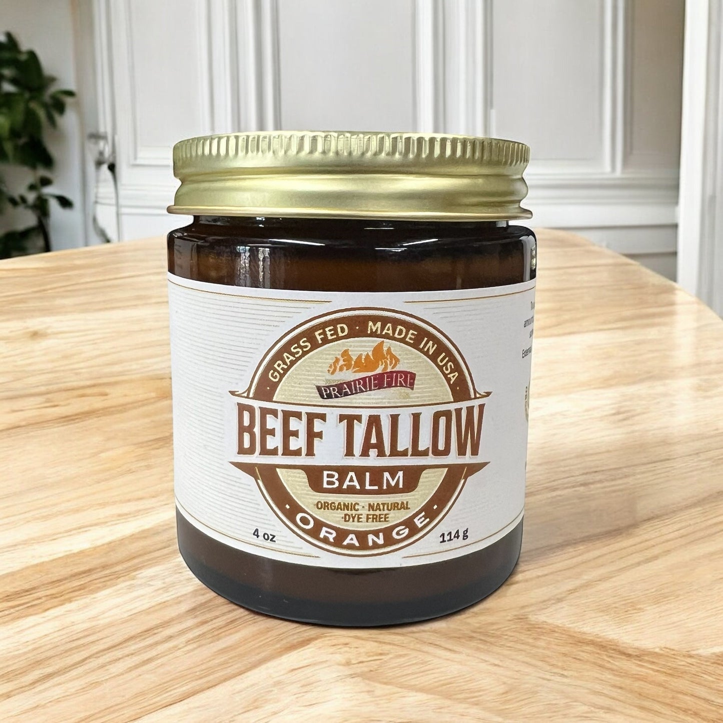 Beef Tallow Balm - 4 oz - Made in USA - Organic Grass Fed and Finished Tallow - Moisturizing Skin Care - Blessings Grow Meadows