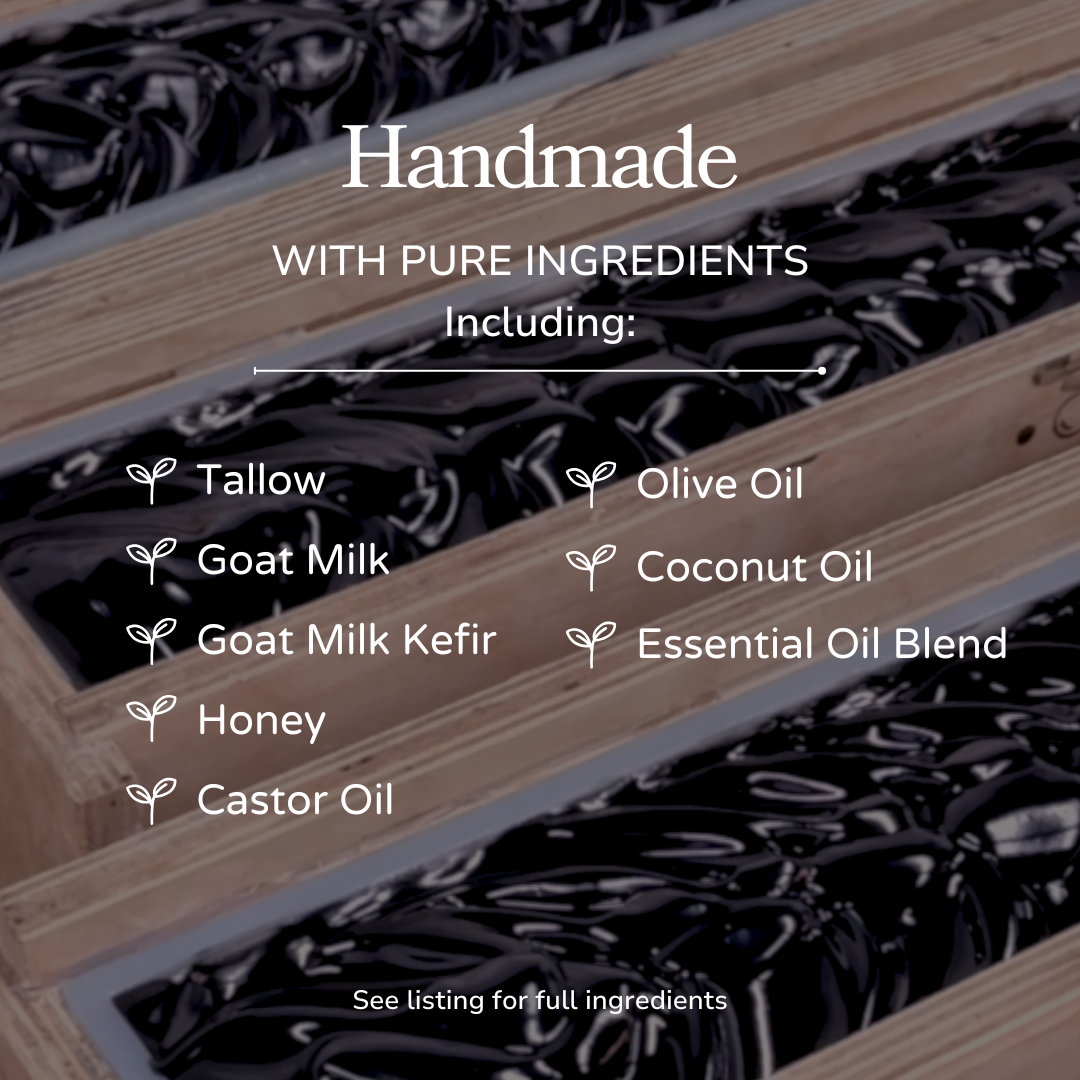Clarifying Charcoal Bar Handmade Tallow and Goat Milk Soap Bar - Blessings Grow Meadows