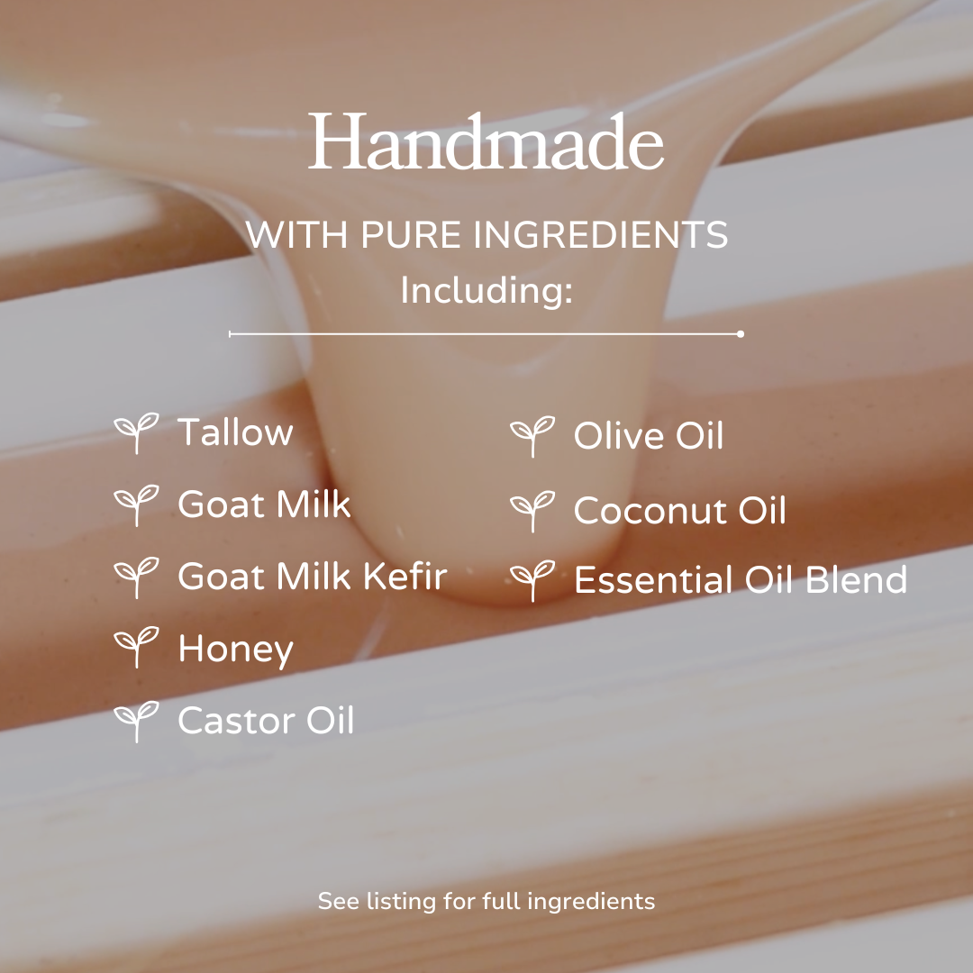 Pink Salt + Grapefruit Cleansing Bar Handmade Tallow and Goat Milk Soap Bar - Blessings Grow Meadows