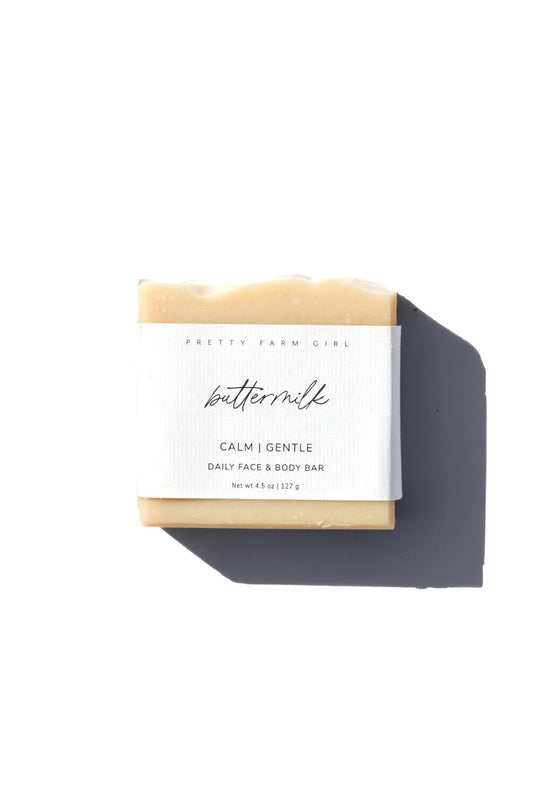 Soft + Gentle Buttermilk Soap Made for Sensitive Skin Fragrance Free Handmade Tallow and Goat Milk Soap Bar - Blessings Grow Meadows