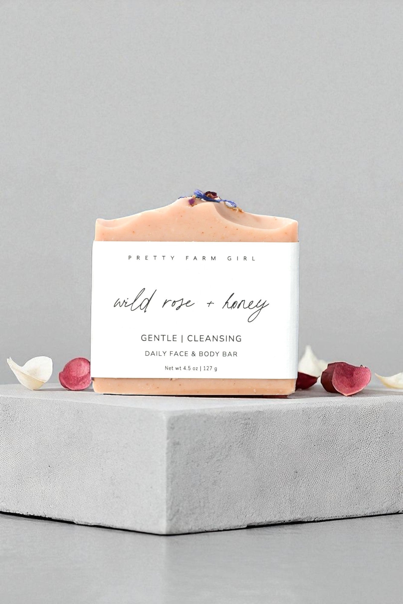 Wild Rose + Honey Handmade Tallow and Goat Milk Soap Bar - Blessings Grow Meadows