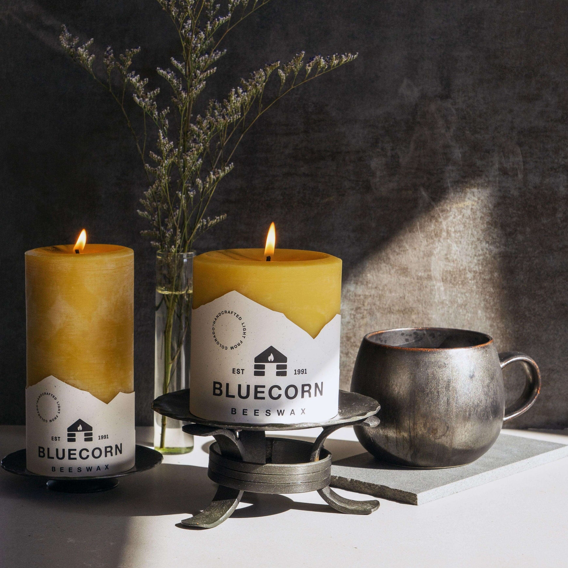 Pure Beeswax Pillar Candles - Bluecorn Candles ~ Blessings Grow Meadows