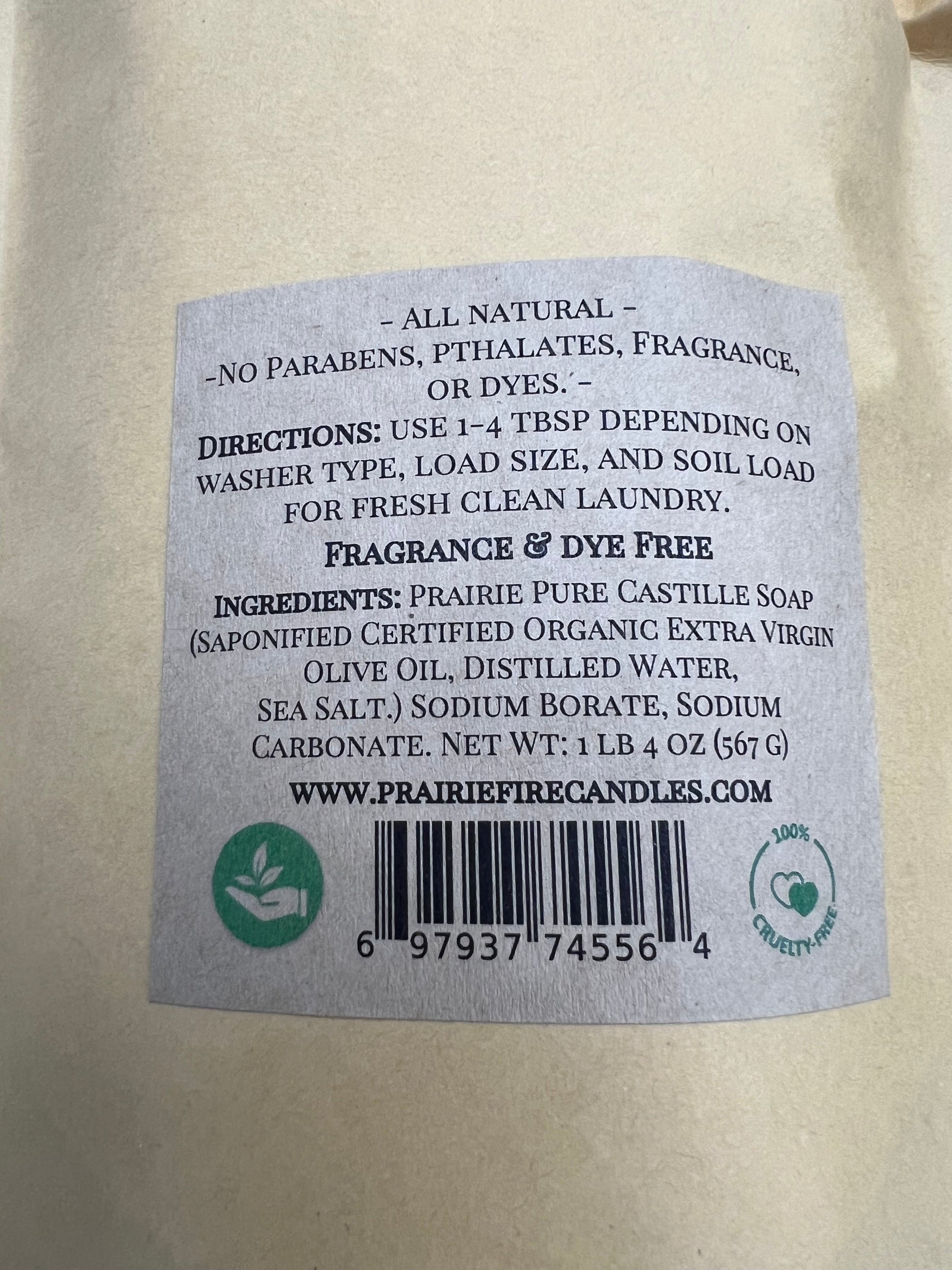 Pure Castile Organic Olive Oil Fragrance and Dye Free Laundry Powder Detergent Net Wt: 1 lb 4 oz Fragrance Dye Free Sensitive Skin - Blessings Grow Meadows