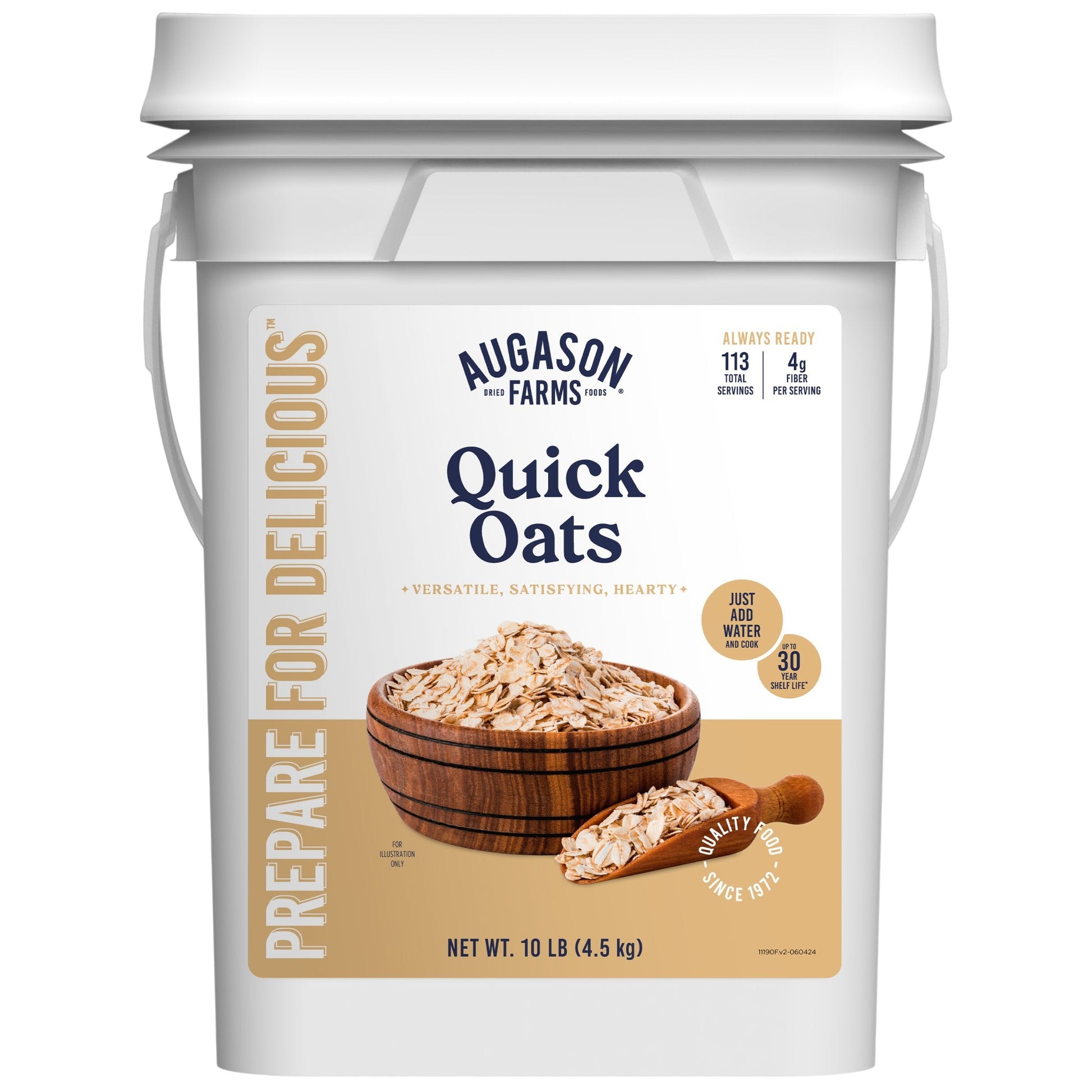 Quick Oats 4 Gallon Pail, 113 Servings - Blessings Grow Meadows