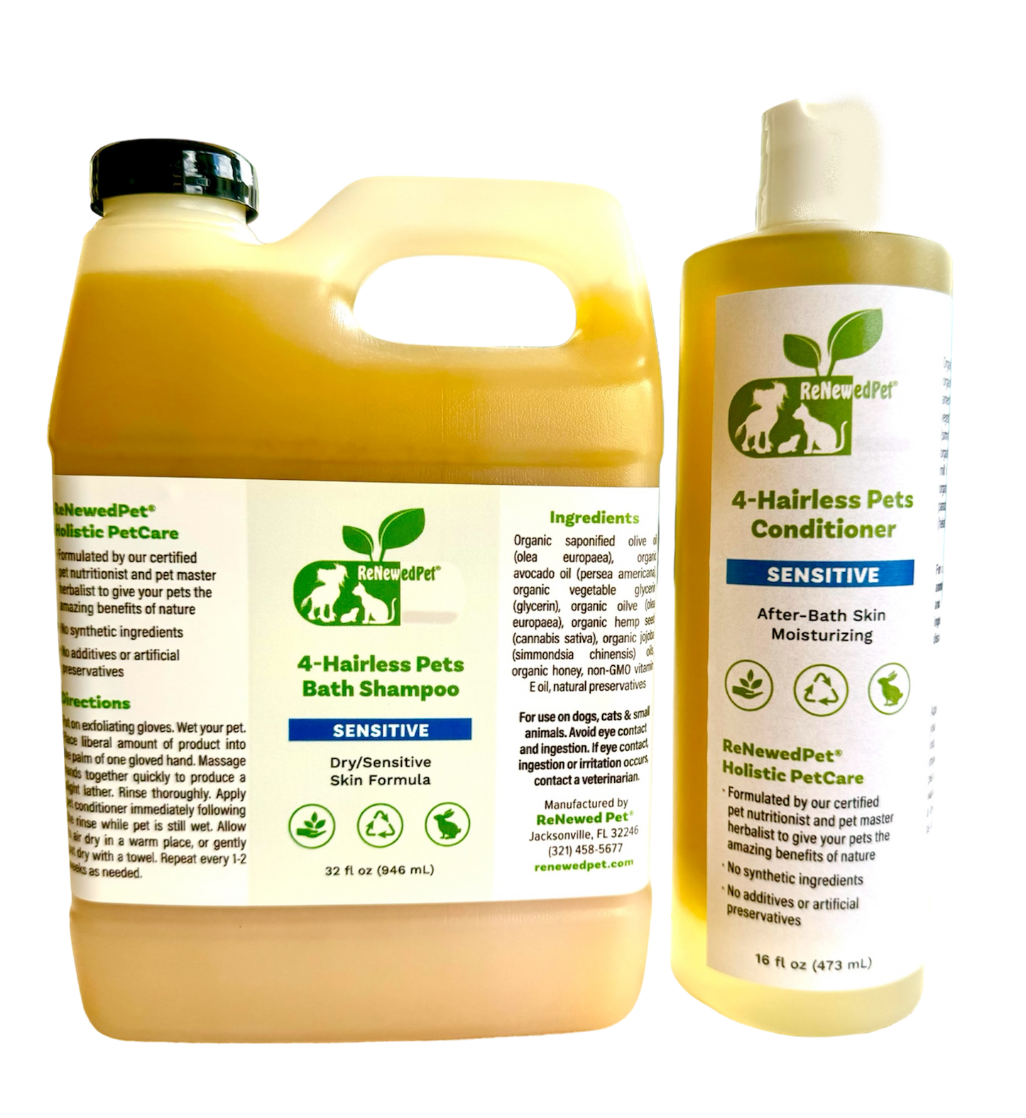 4-HAIRLESS PETS SENSITIVE SHAMPOO & CONDITIONER - Blessings Grow Meadows
