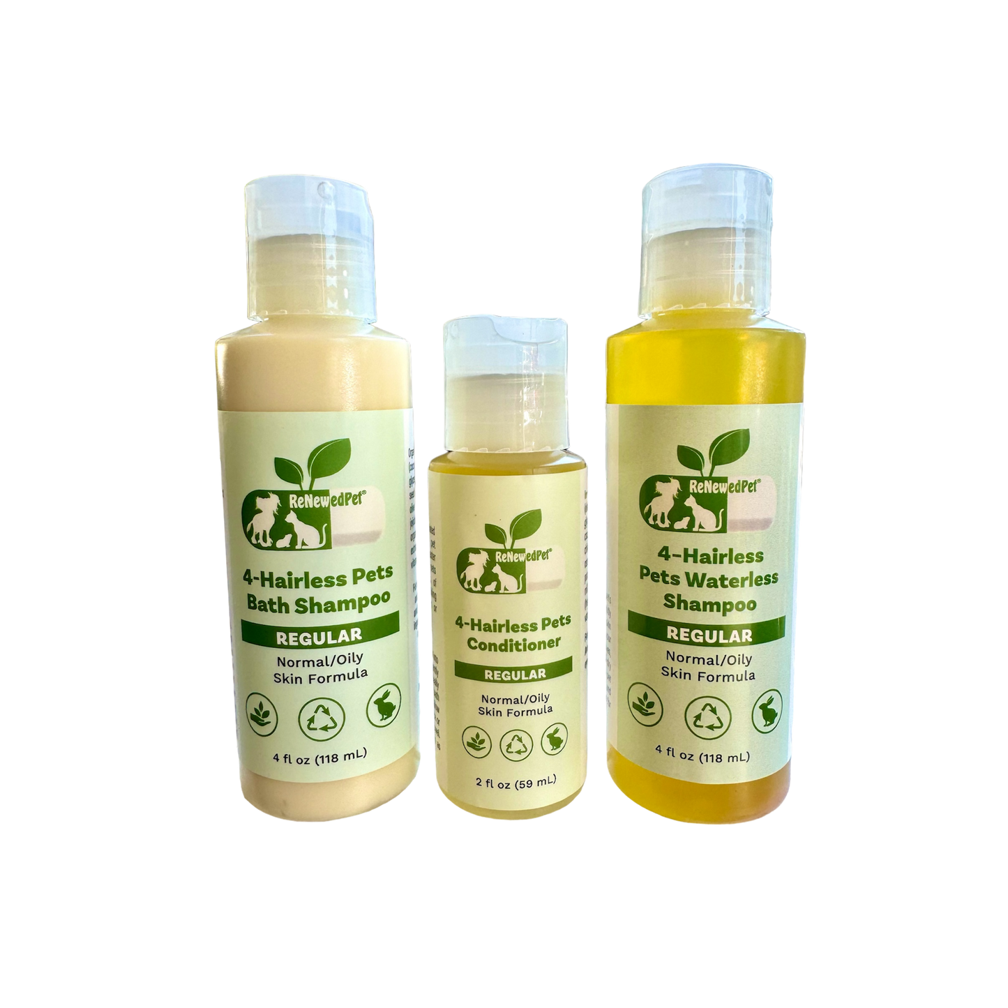 4-HAIRLESS PETS REGULAR SHAMPOO, WATERLESS SHAMPOO & CONDITIONER KIT - Blessings Grow Meadows